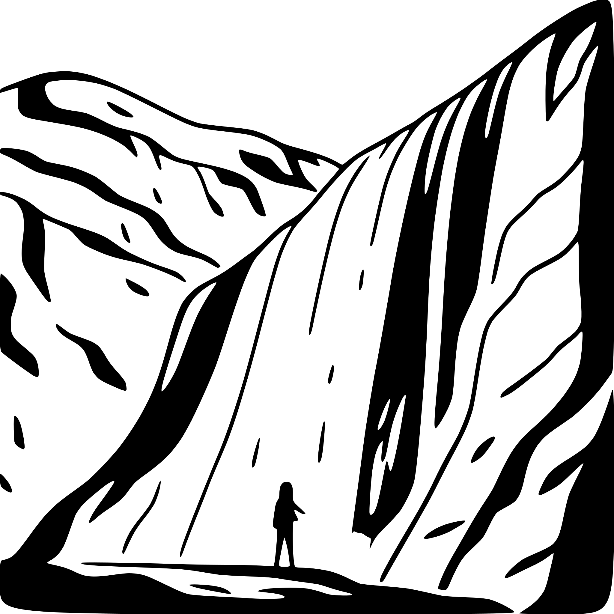 AI-generated SVG of a waterfall cascading down cliff