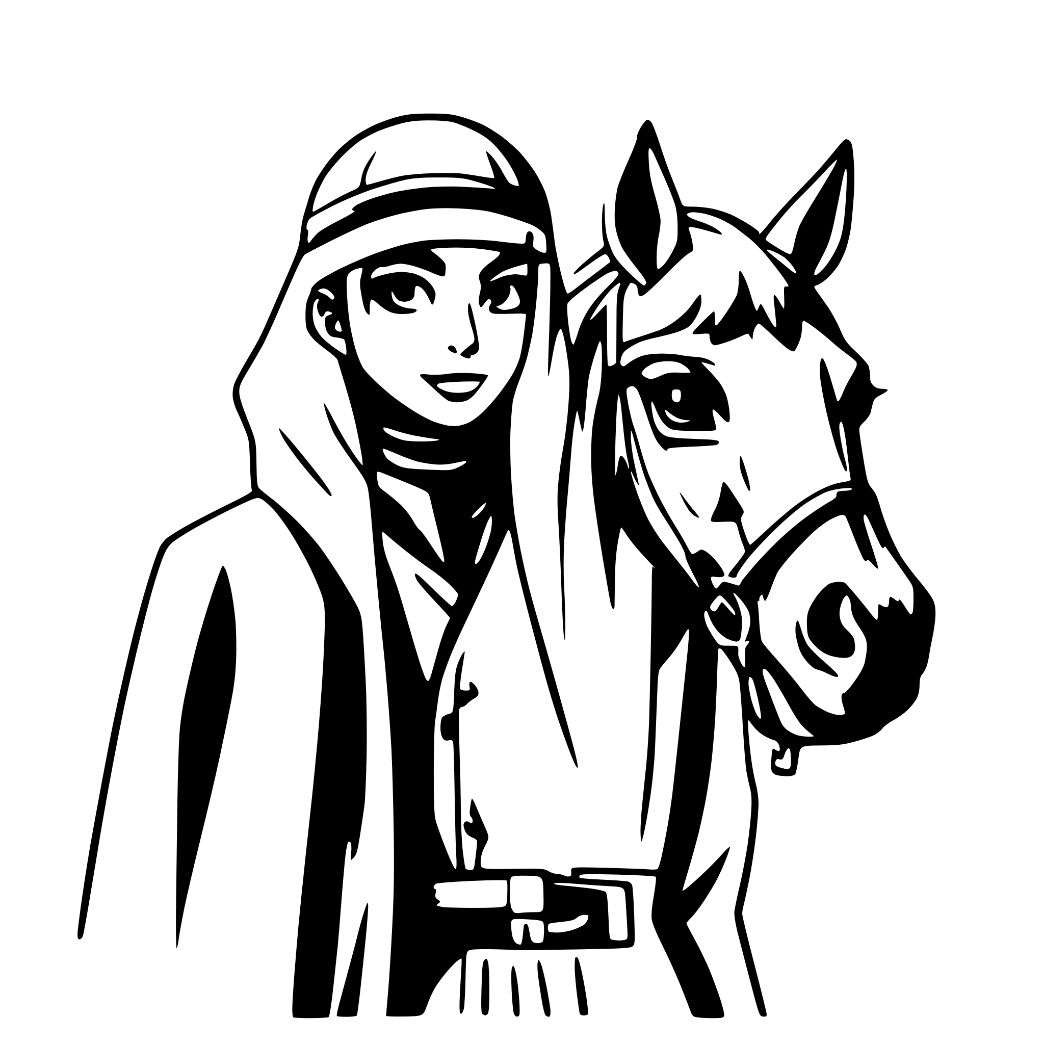 AI-generated SVG of a hisorical arabic man on horse