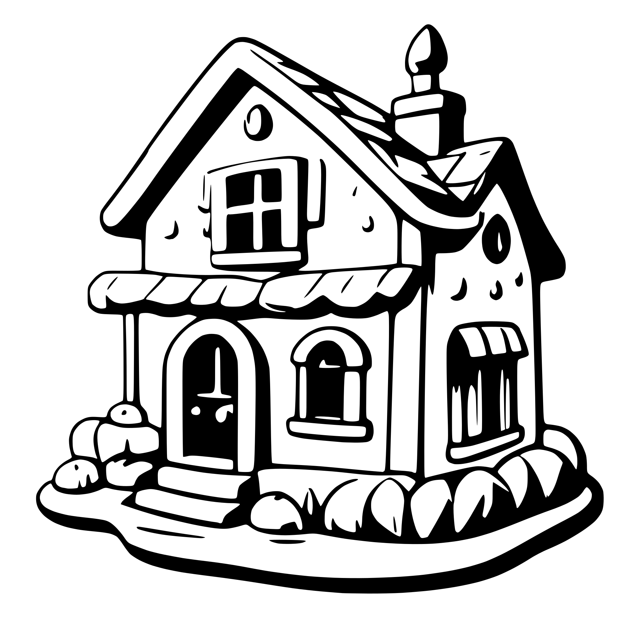AI-generated SVG of a dream home like a cake colored