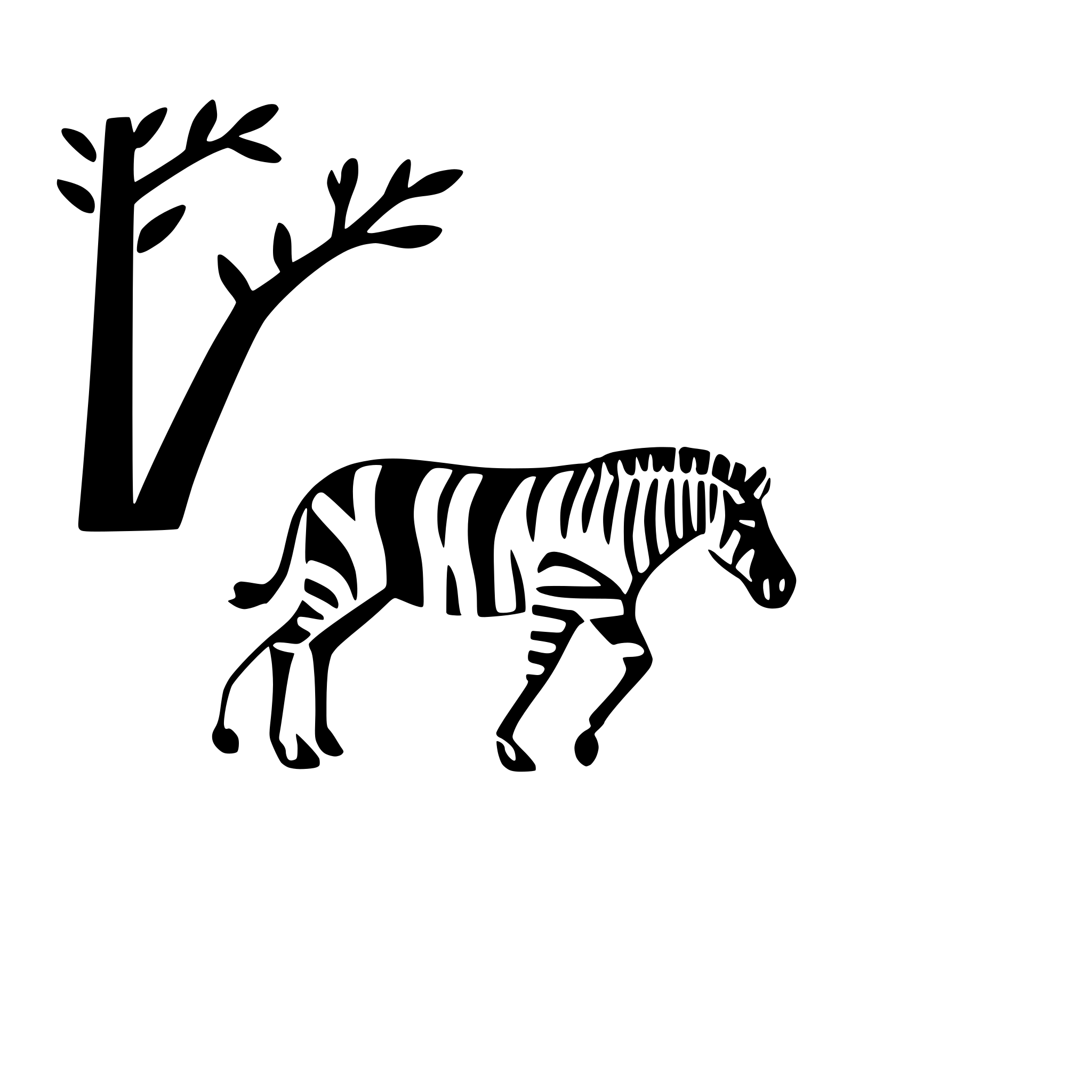 AI-generated SVG of a zebra walking across savanna