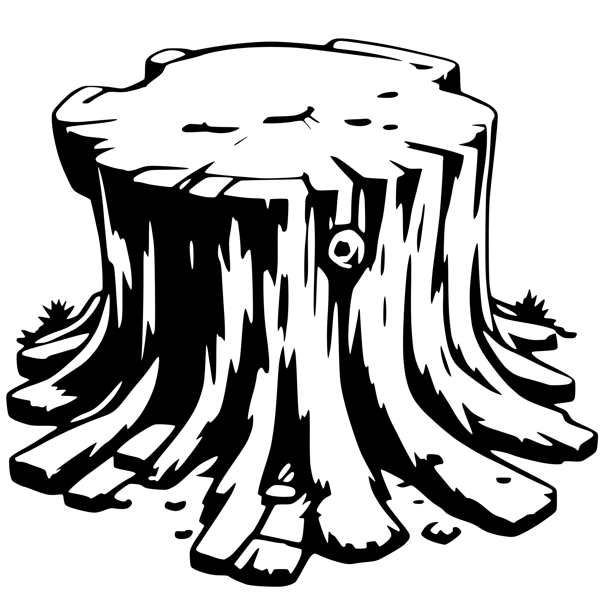 AI-generated SVG of 'treestump from above'