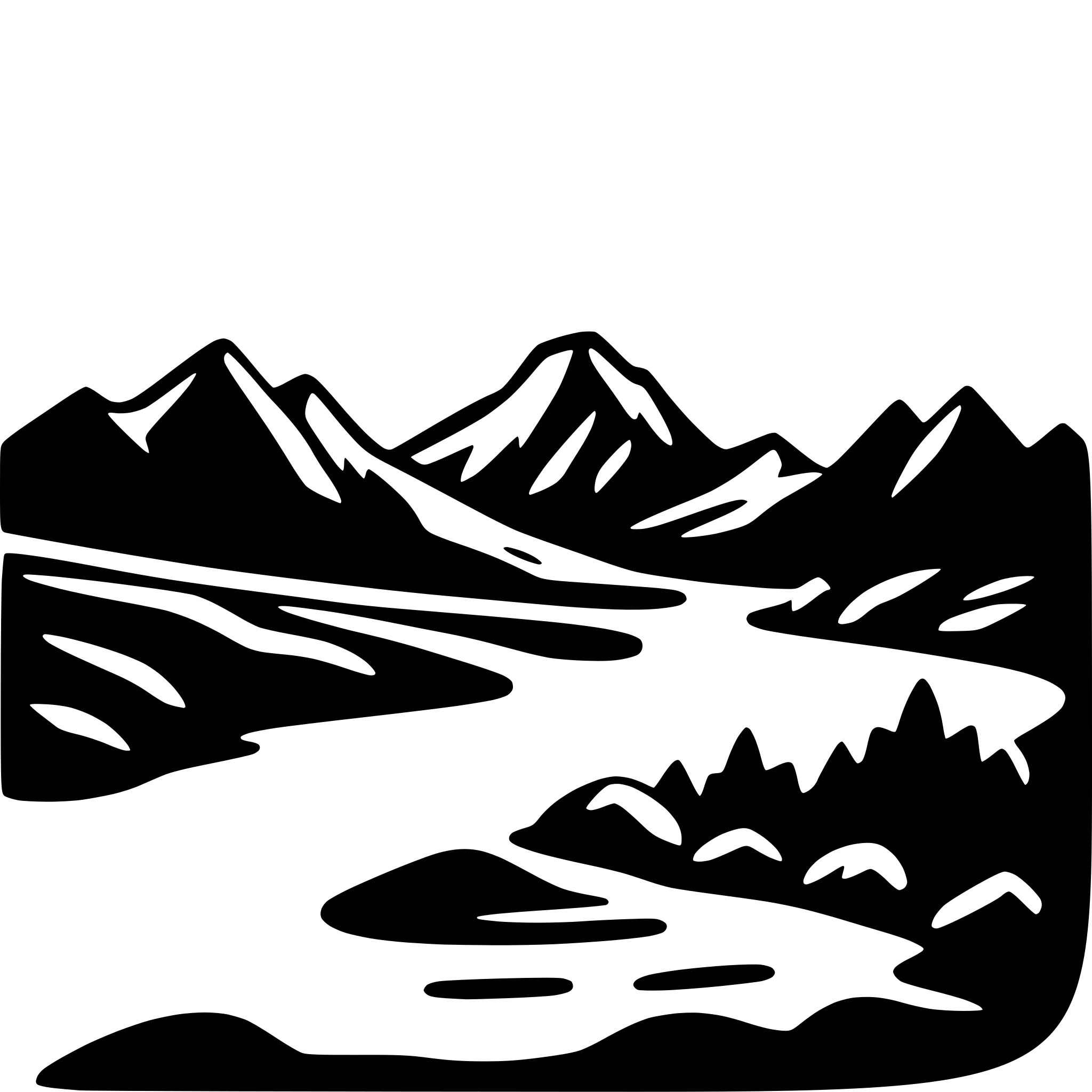 AI-generated SVG of 'Mountain river landscape Sun shining'
