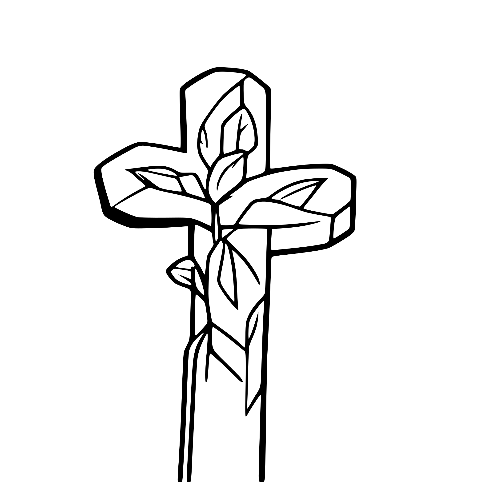 AI-generated SVG of a cross with flowers