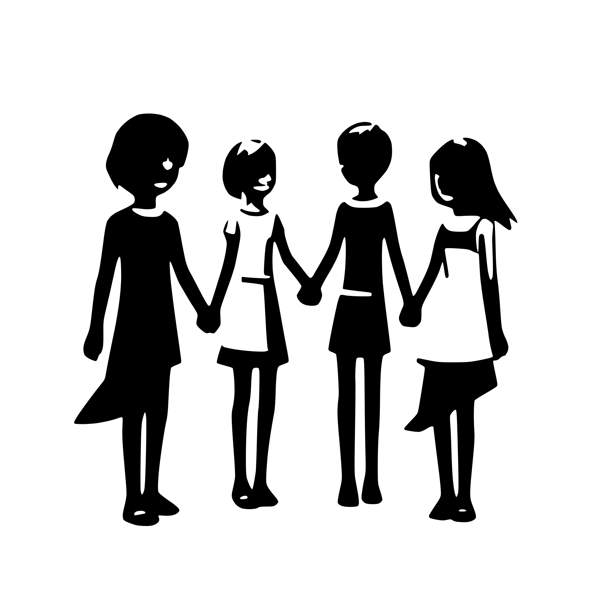 AI-generated SVG of a boys and girls forming a line and holding hands