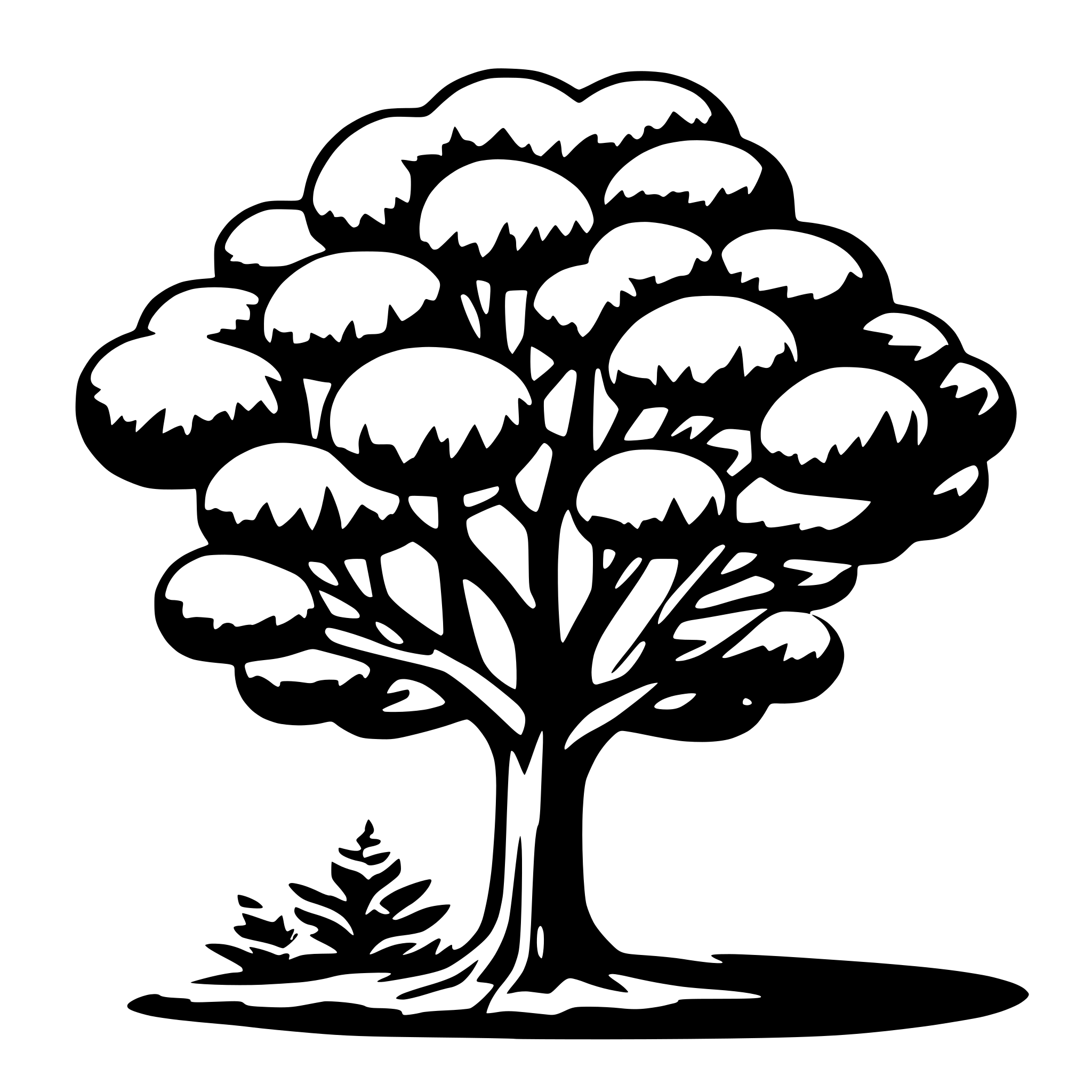 AI-generated SVG of 'tannebaum mit kugeln'