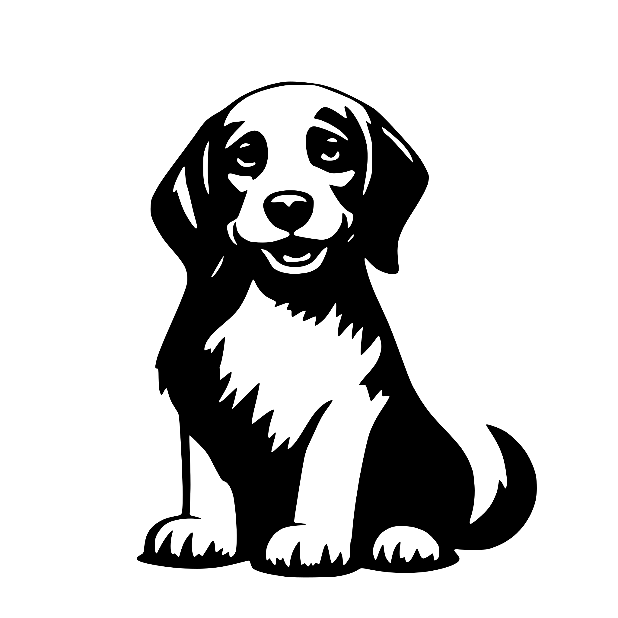 AI-generated SVG of a dog with wagging tail