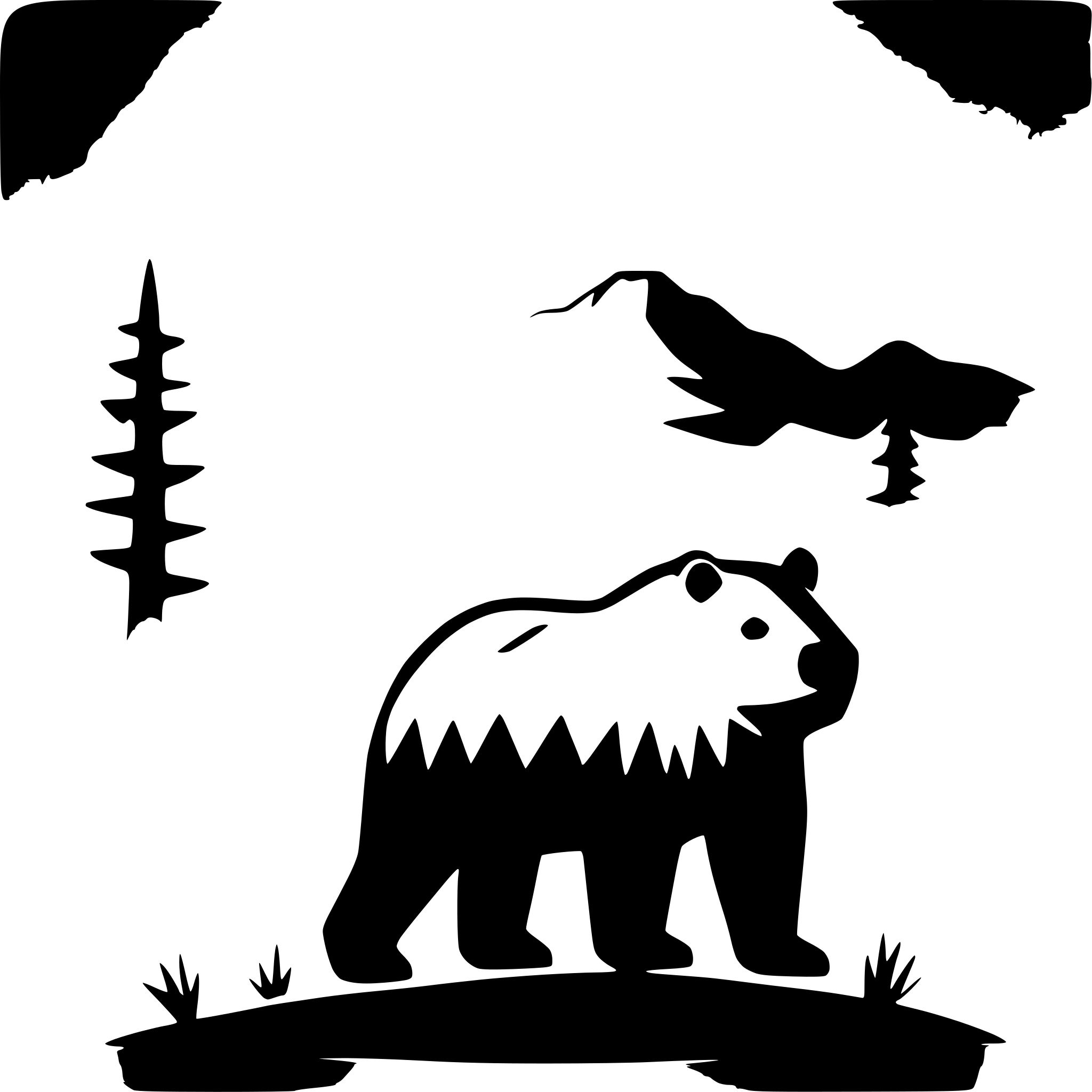 AI-generated SVG of 'mountain scene with bear silhouette'