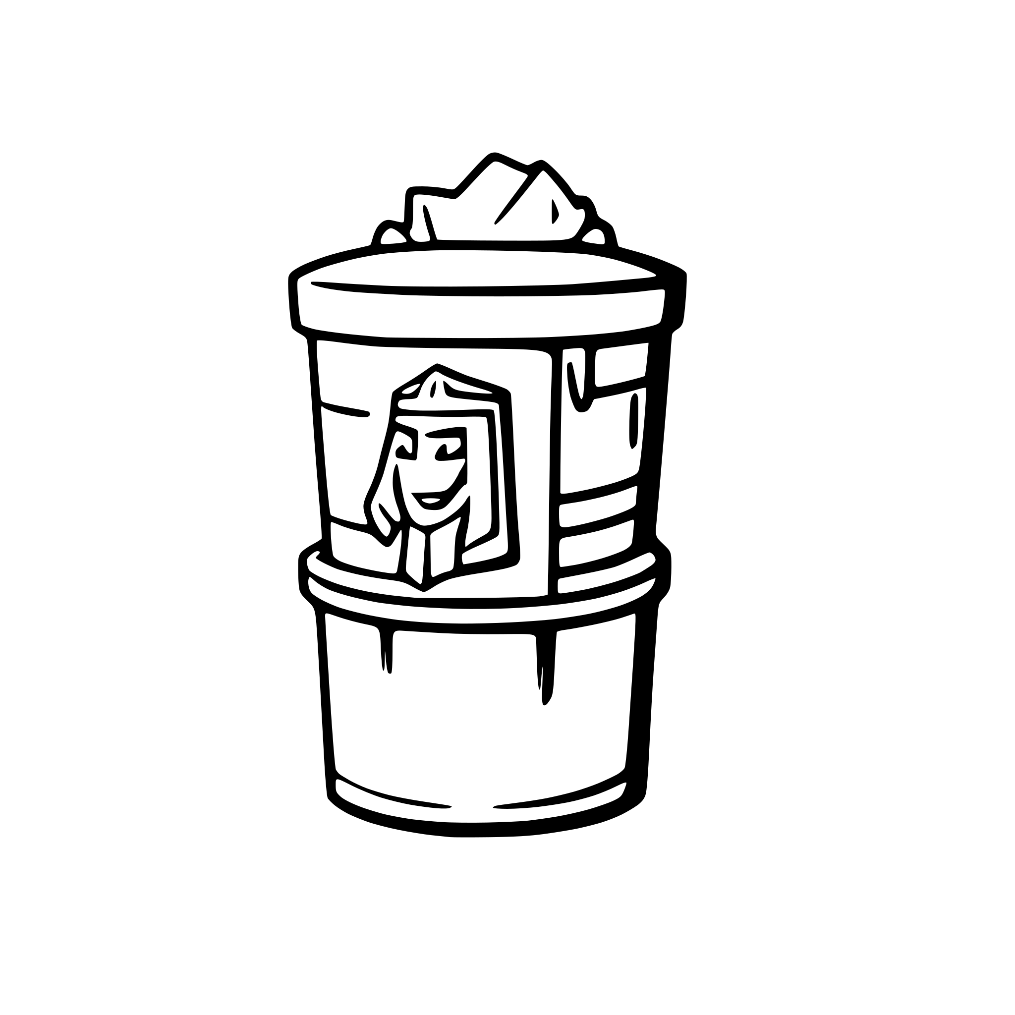 AI-generated SVG of a A trash can that looks like a shortcut of the same trash can from Windows 10 in the form of a brave knight.