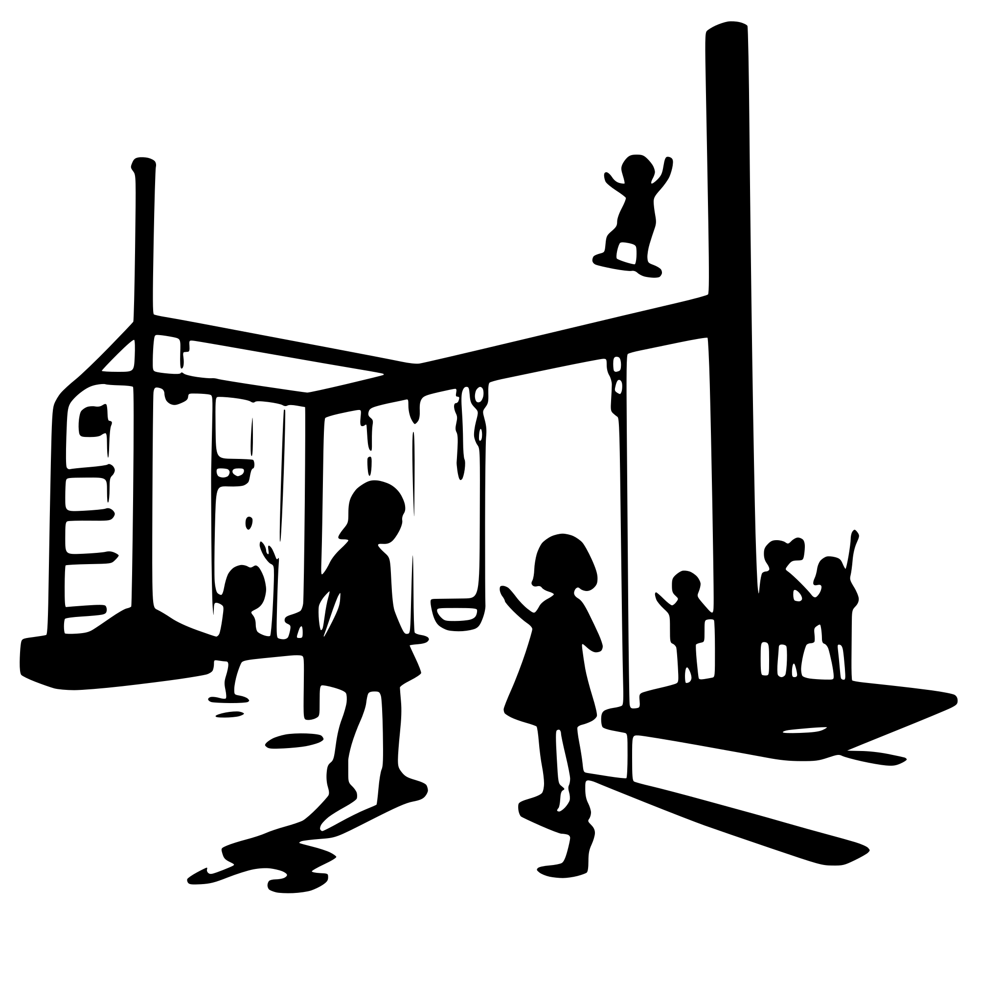 AI-generated SVG of a many children with smiling face paying on the playground
