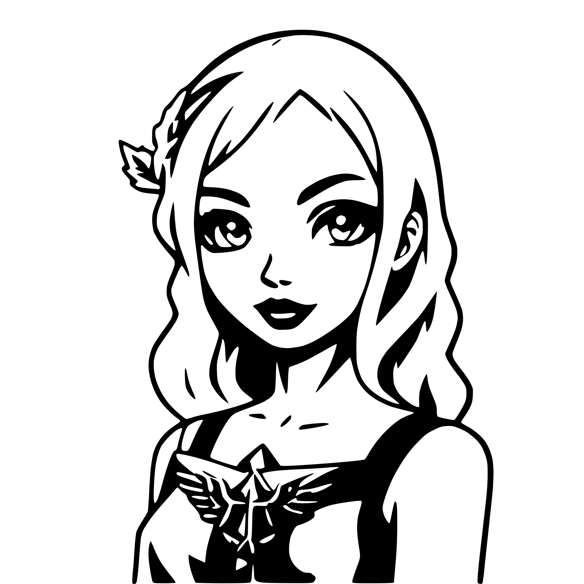 AI-generated SVG of 'gothic angel with halo'
