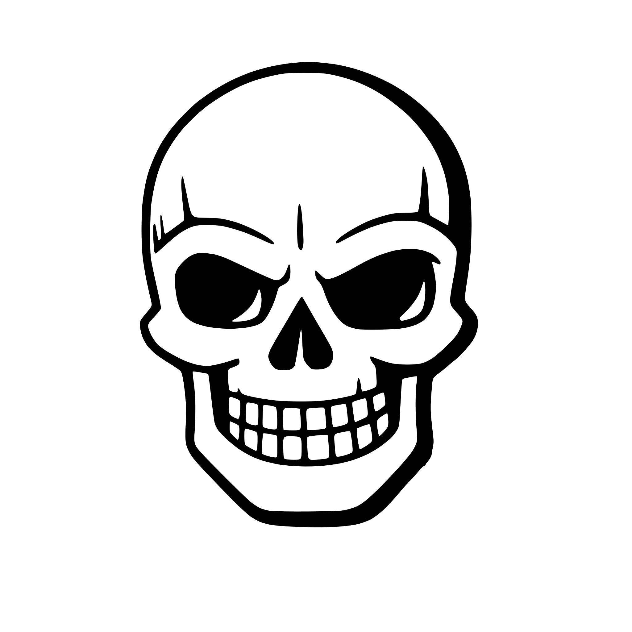 AI-generated SVG of 'minimalize simple skull'
