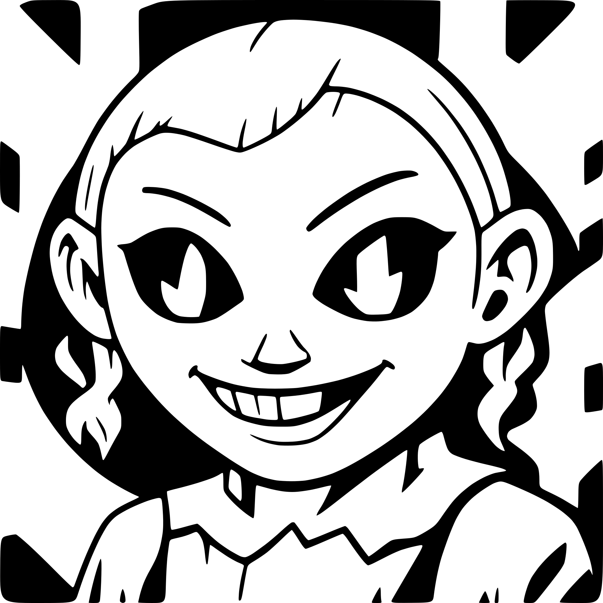 AI-generated SVG of a face of a scary clown