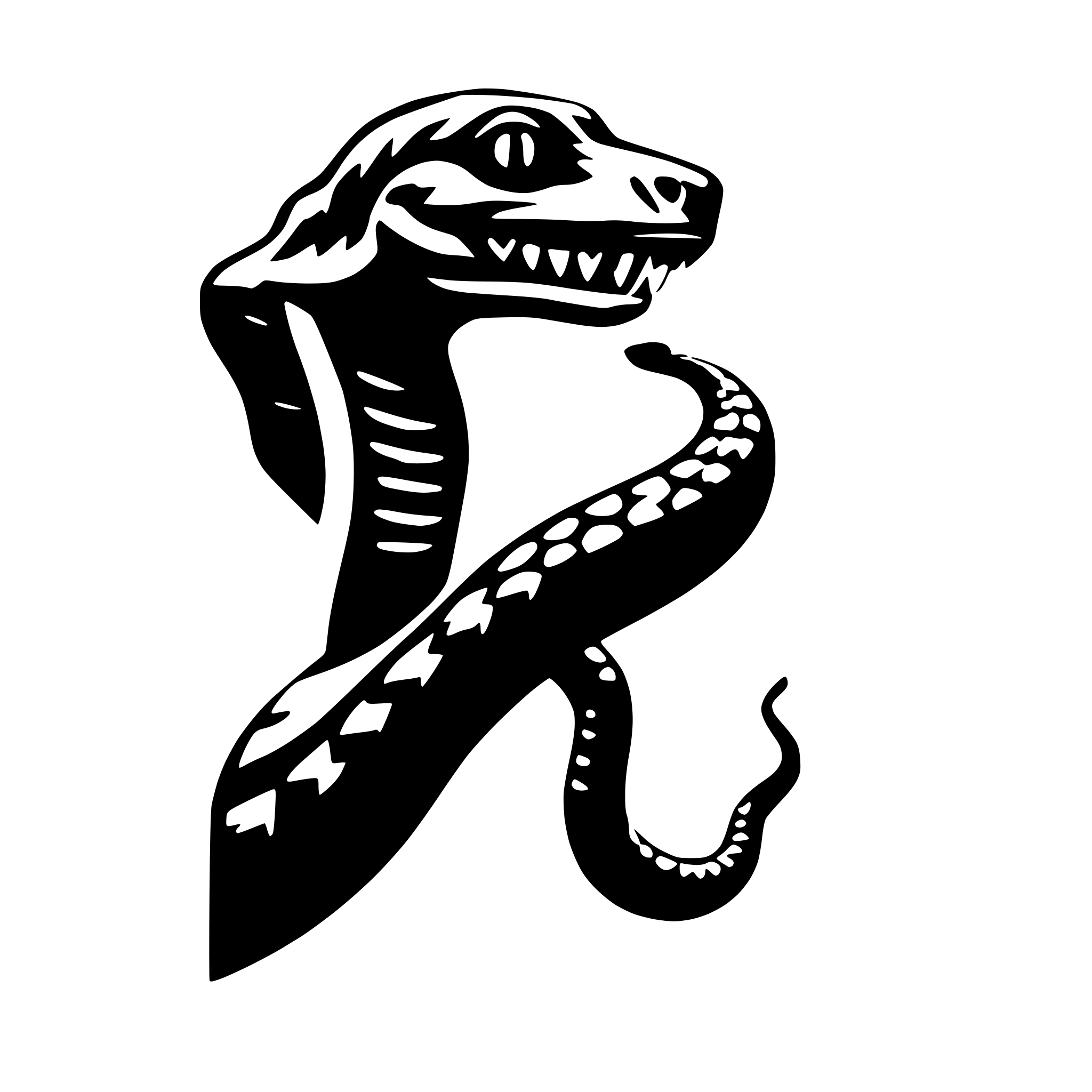 AI-generated SVG of 'snake face in profile'