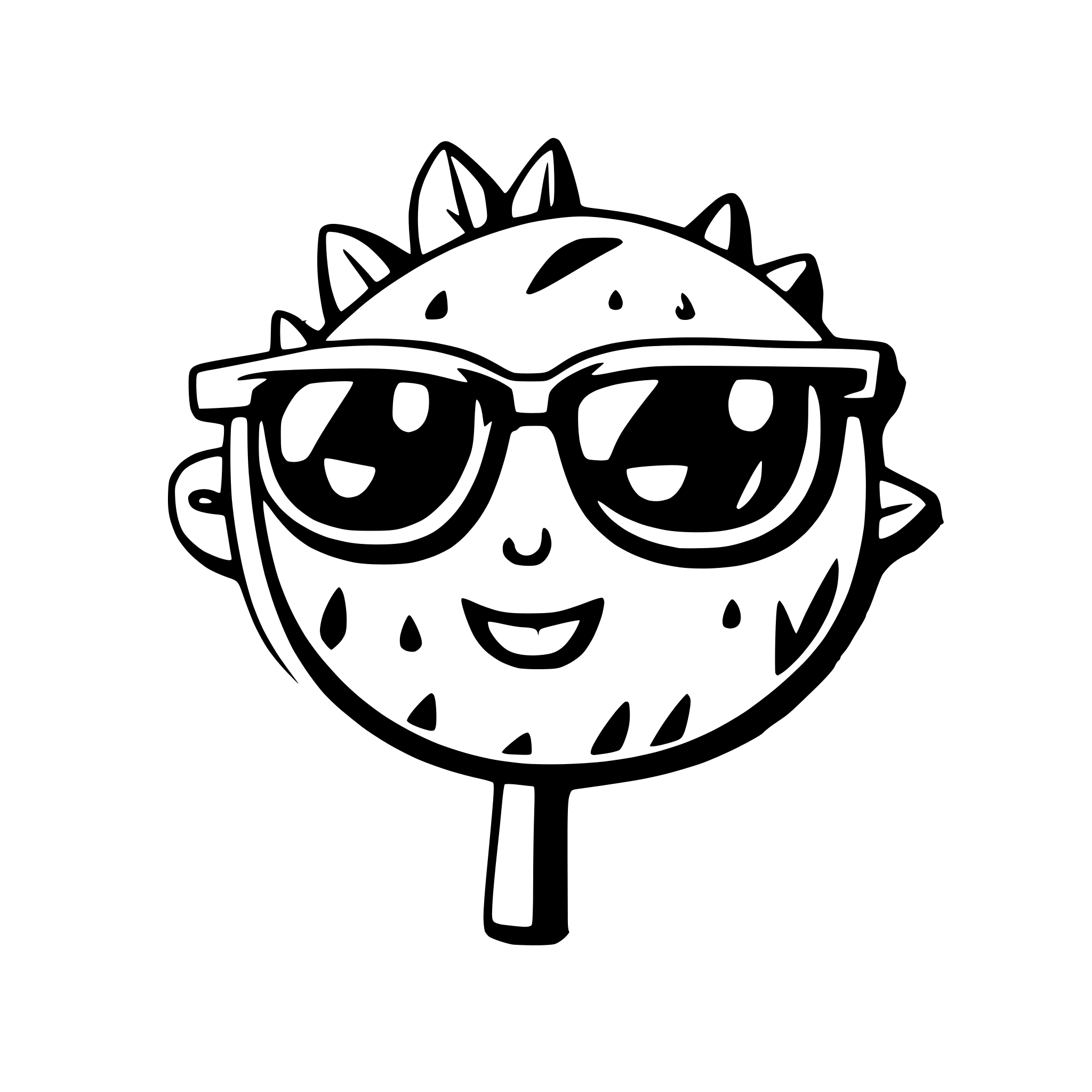 AI-generated SVG of a Cartoon sun with glasses sipping lemonasw