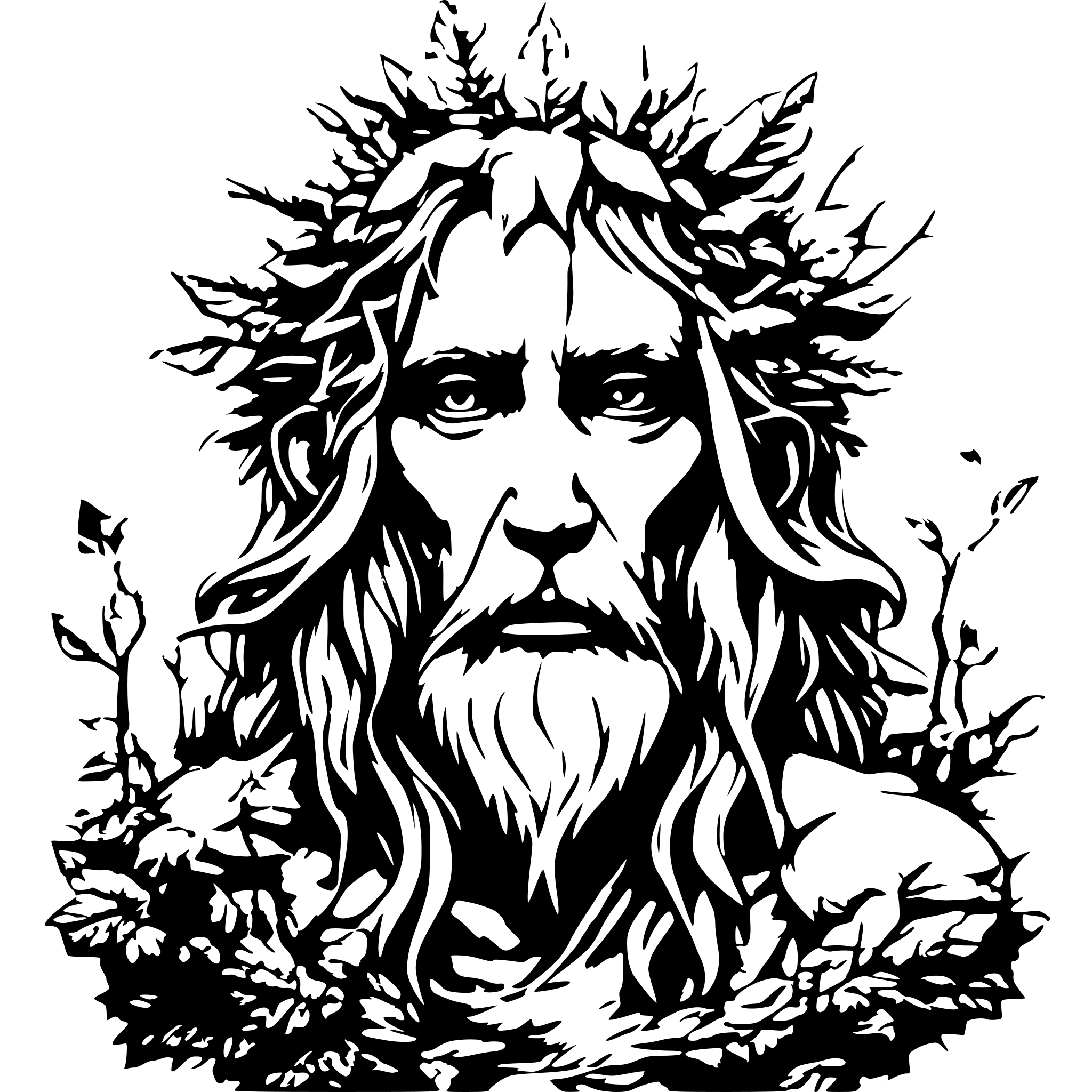 AI-generated SVG of 'realistic Leshy'