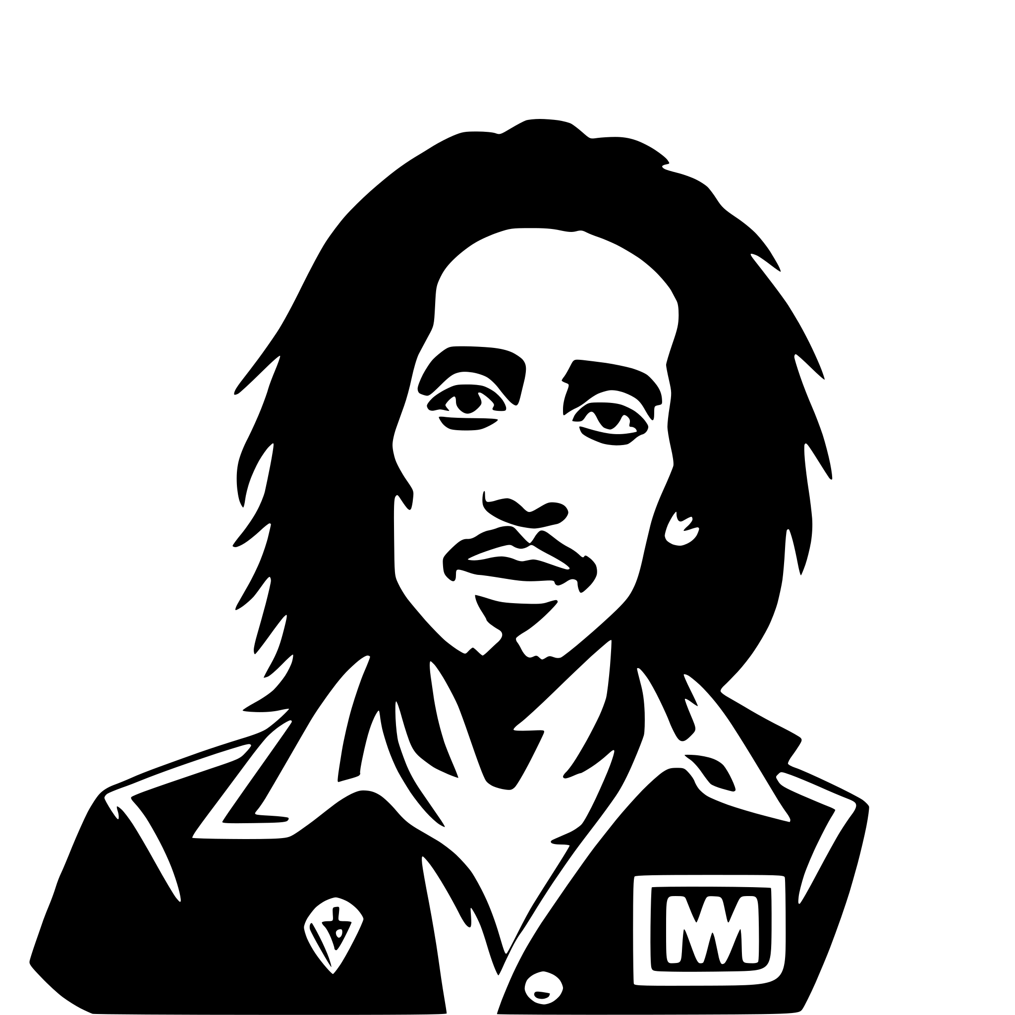 AI-generated SVG of a bob marley