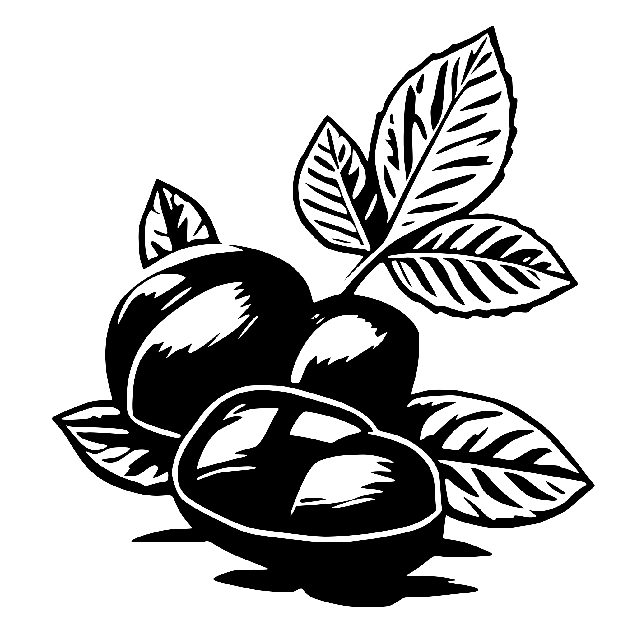 AI-generated SVG of 'chestnut with leave'
