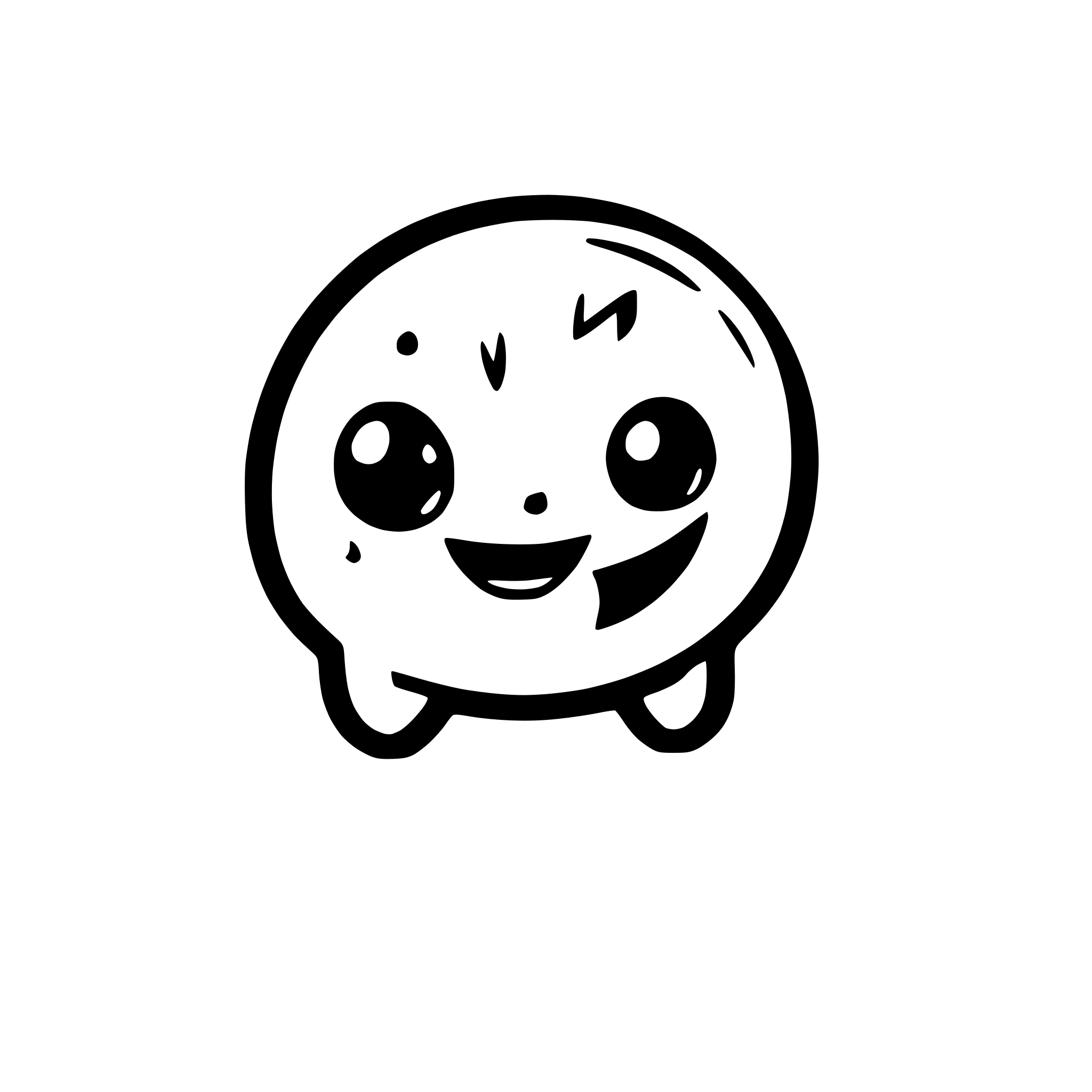 AI-generated SVG of 'cutest simple kawaii ghost with no background, smile with a tooth, perfect as a web mascot, for animations and as a logo'