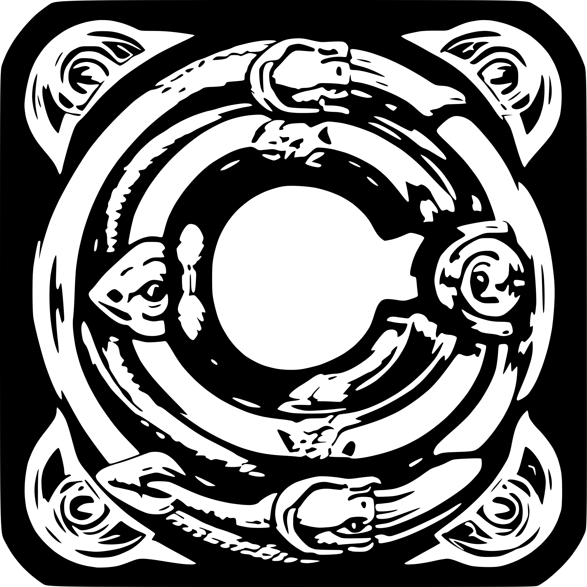 AI-generated SVG of 'Double ouroboros'
