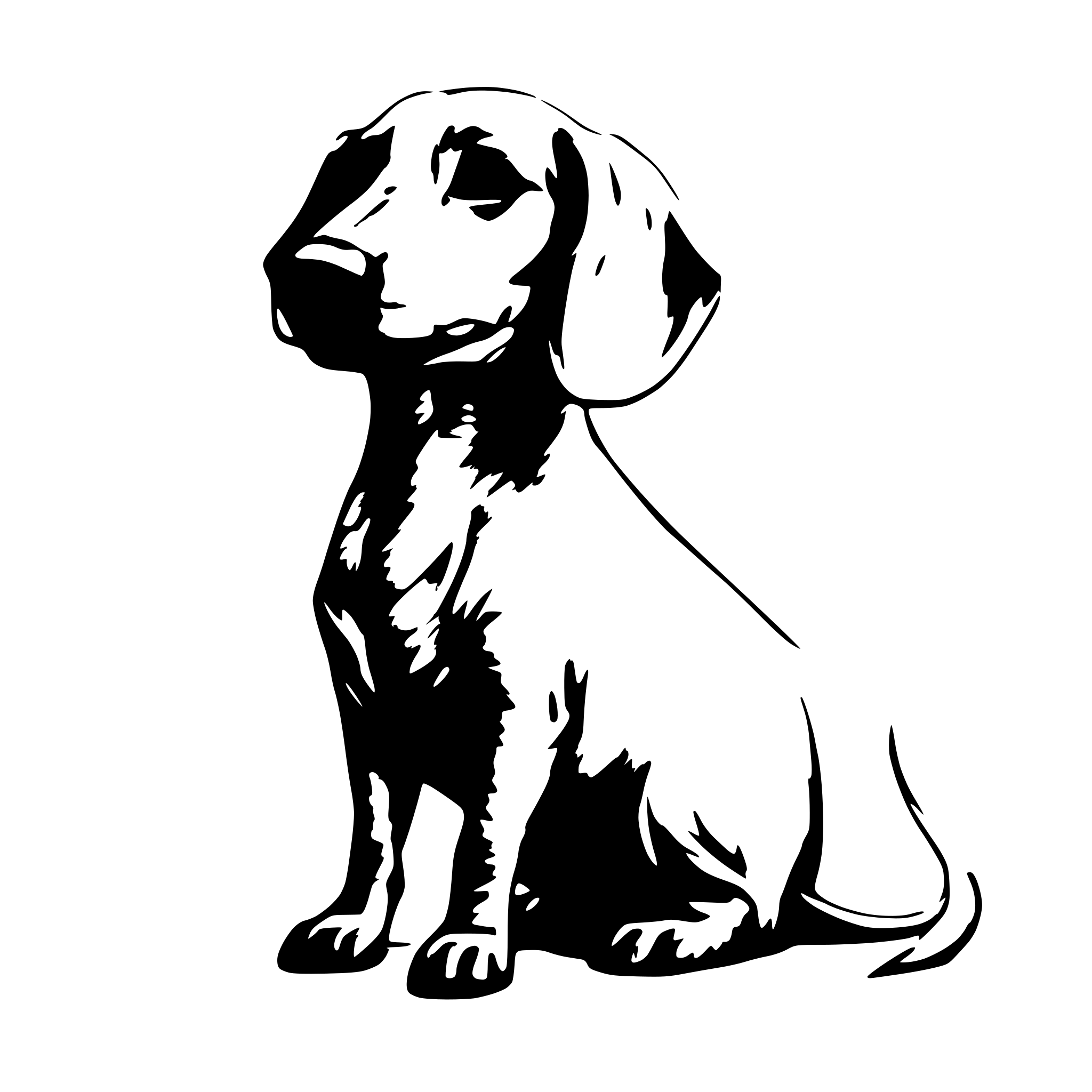 AI-generated SVG of a Single continuous line drawing cute dachshund