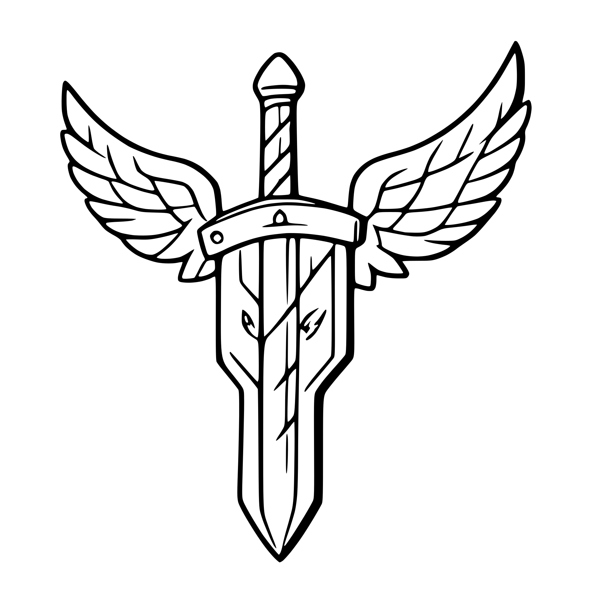 AI-generated SVG of a sword with wings and shield