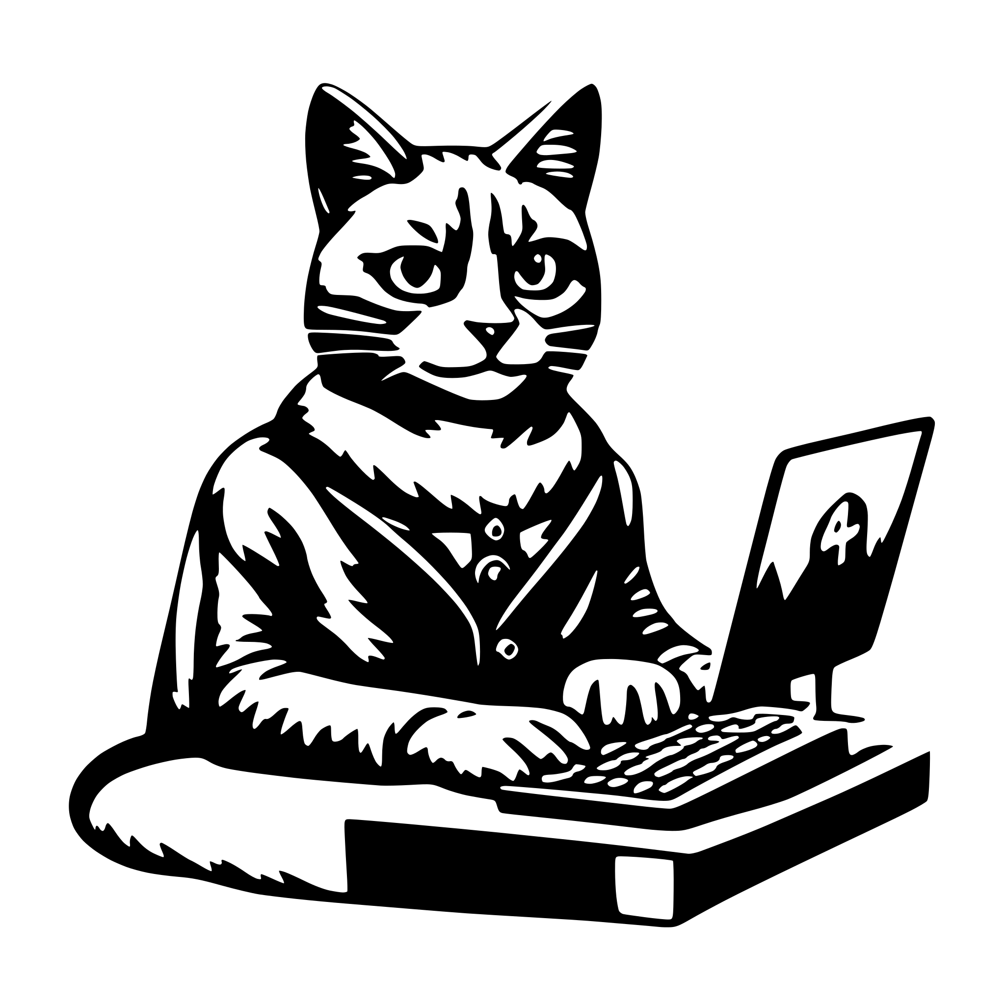 AI-generated SVG of 'a cat as programmer'