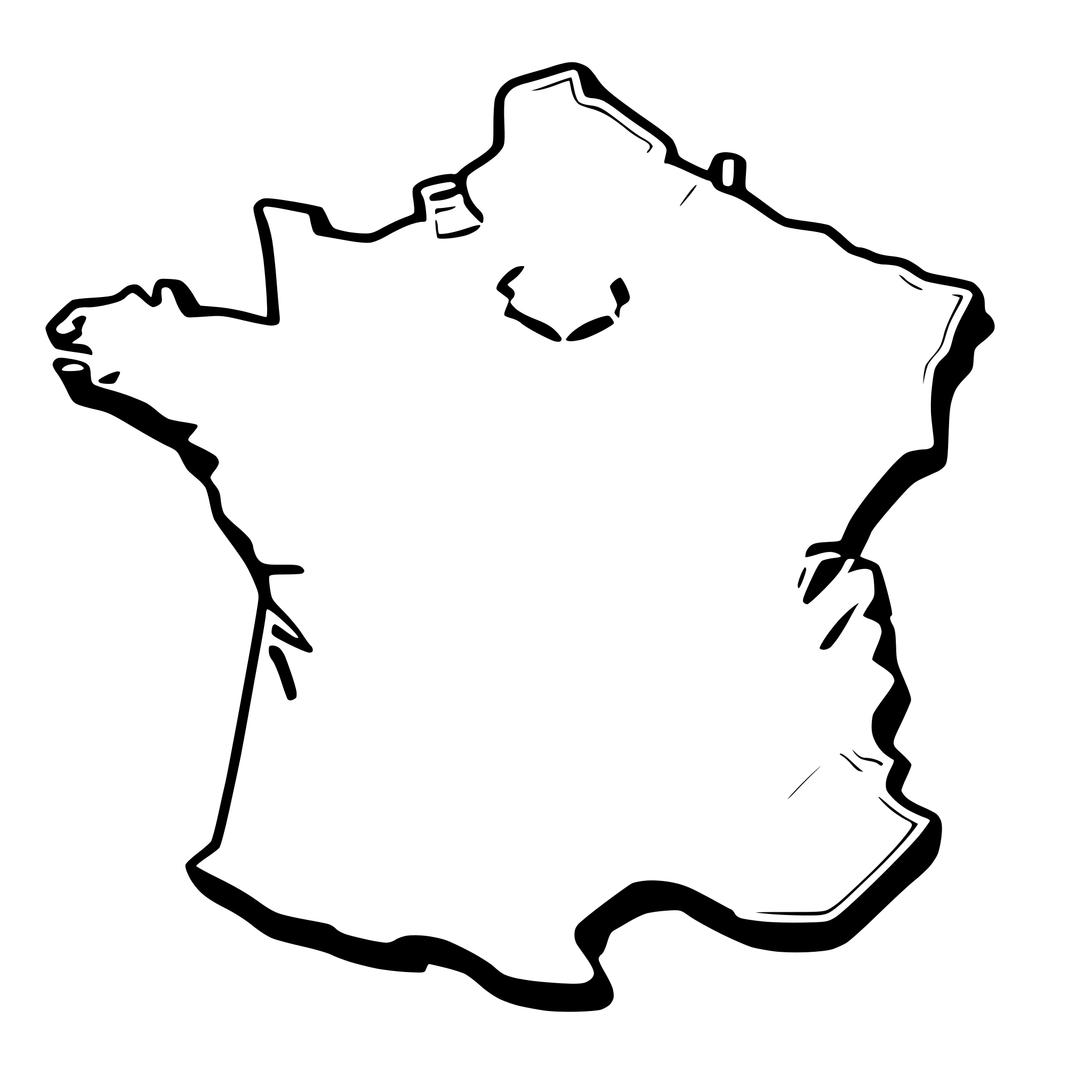 AI-generated SVG of 'France Map with all regions'