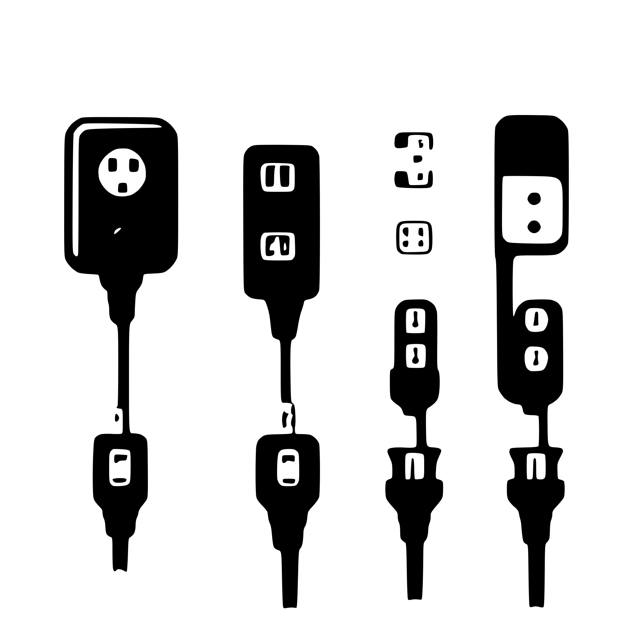 AI-generated SVG of a A simple power extension cord with 5 outputs. The sockets and plug are all standard european 220V power plug and sockets