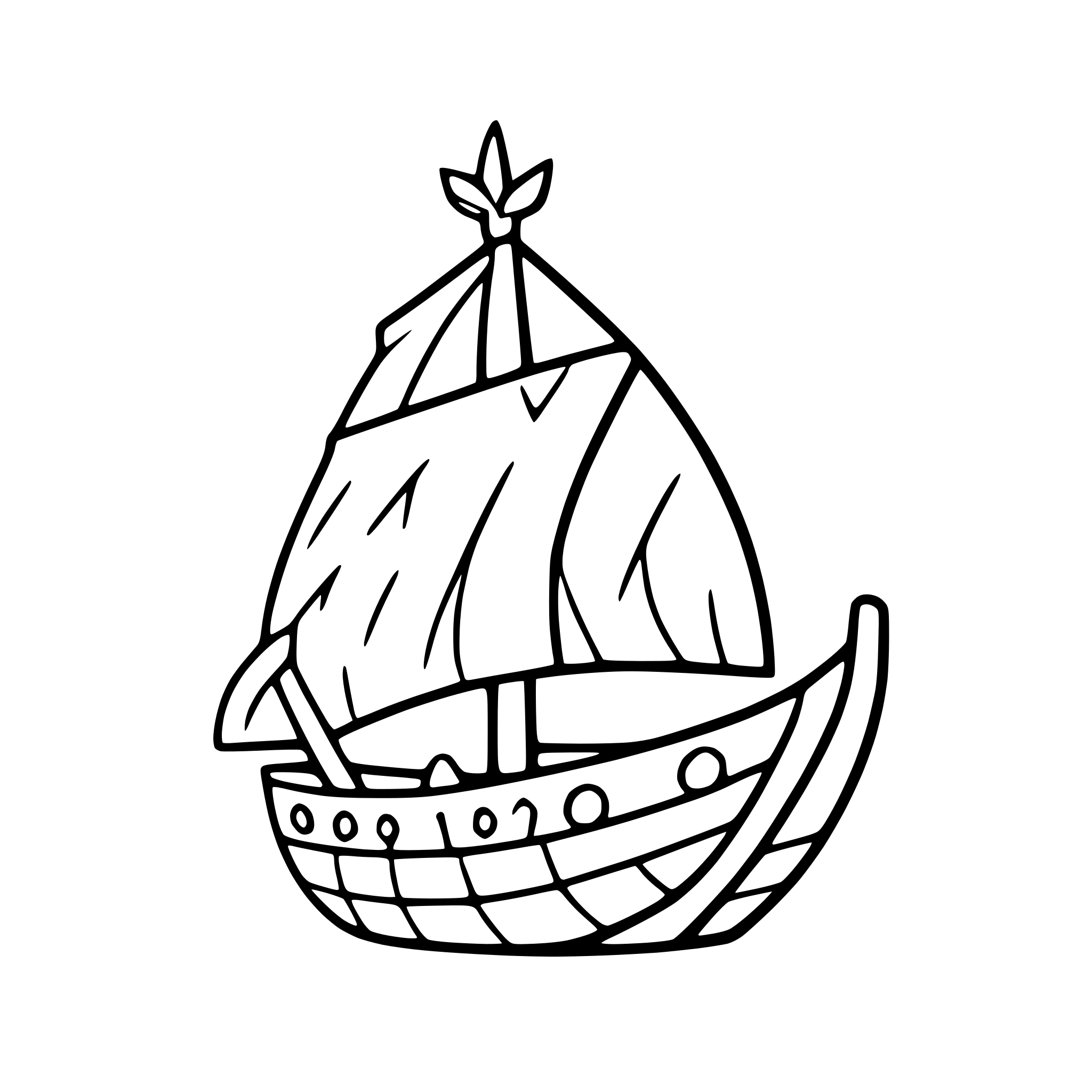 AI-generated SVG of 'viking ship with sails'