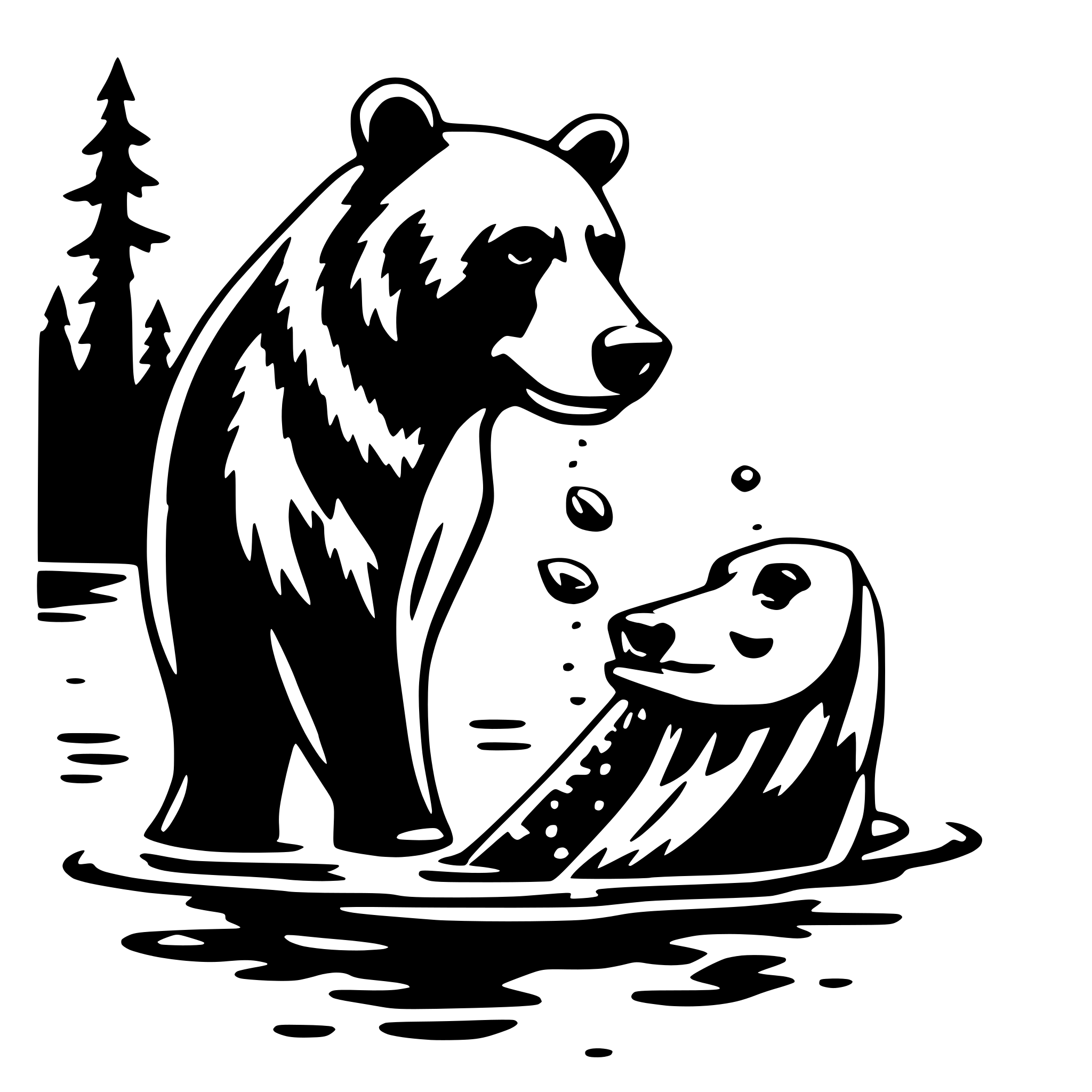 AI-generated SVG of 'bear catching fish'
