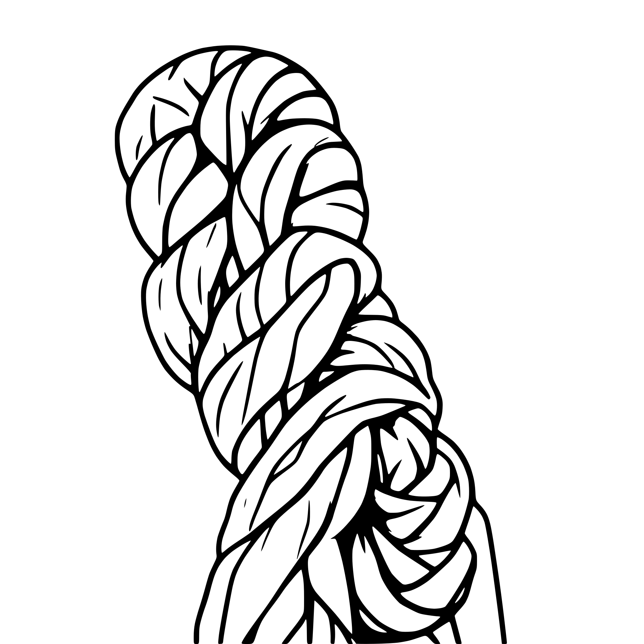 AI-generated SVG of a skein of yarn with single long end trailing downward AI-generated SVG of a skein of yarn with single long end trailing downward
