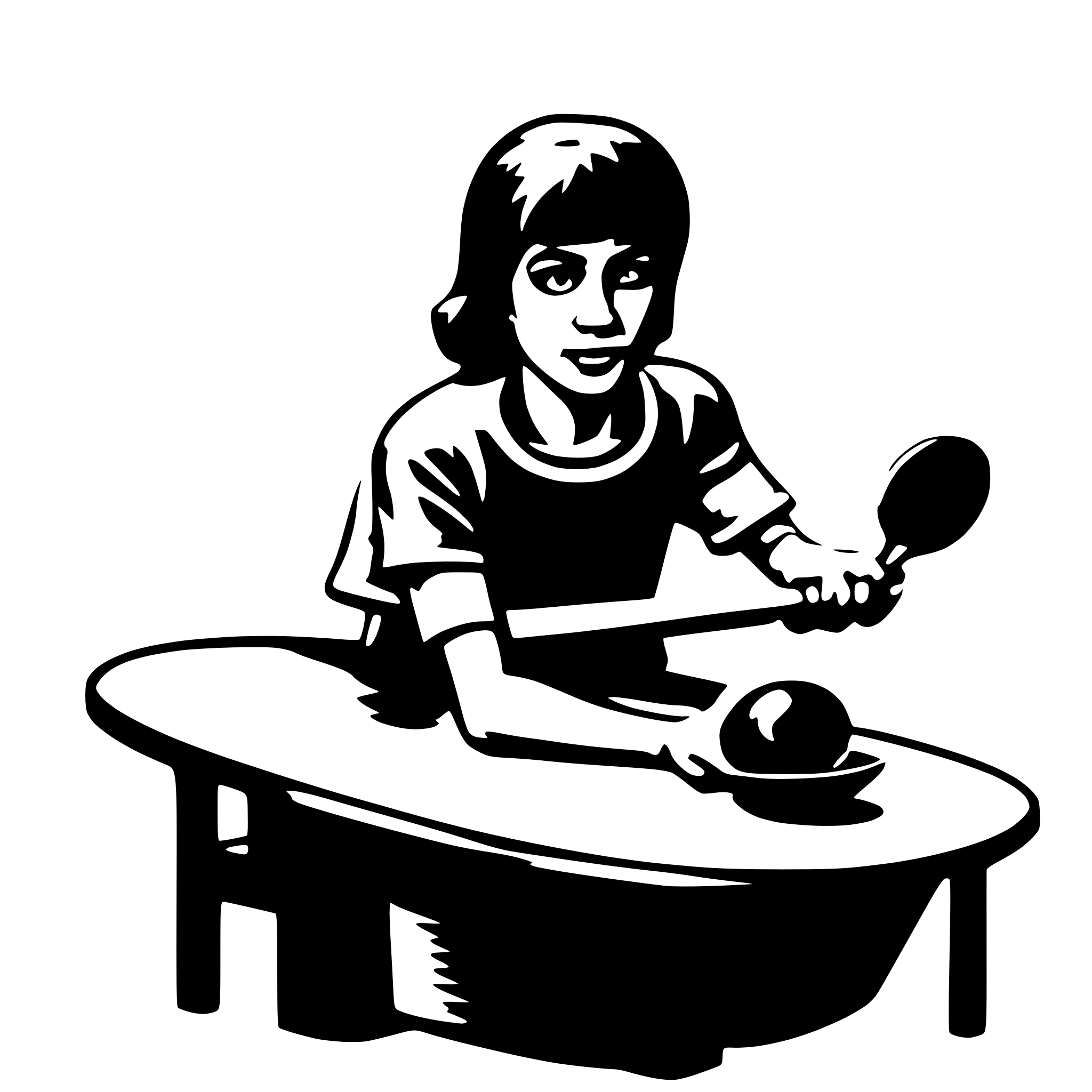 AI-generated SVG of 'table tennis player frying pan'