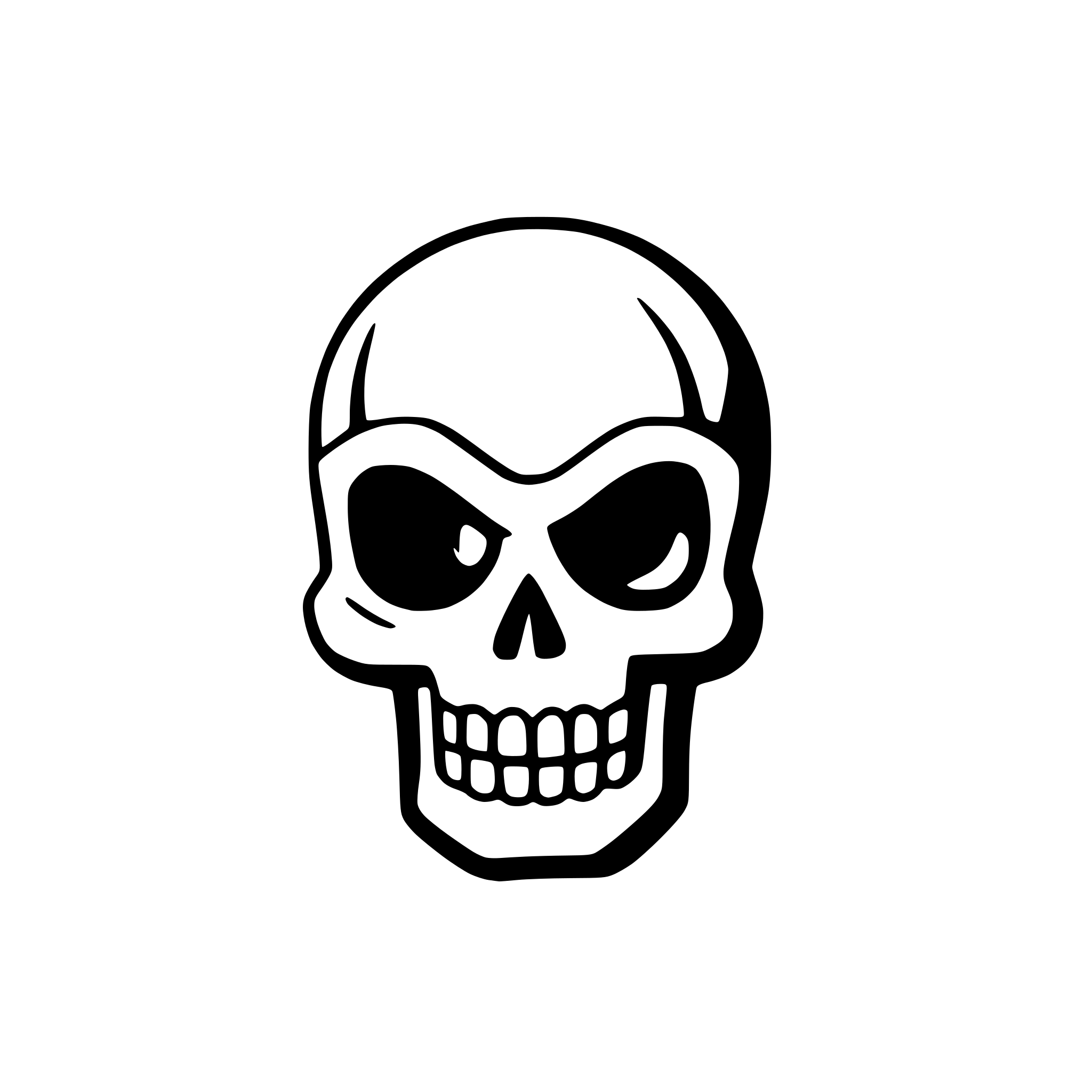 AI-generated SVG of 'minimalize simple skull'