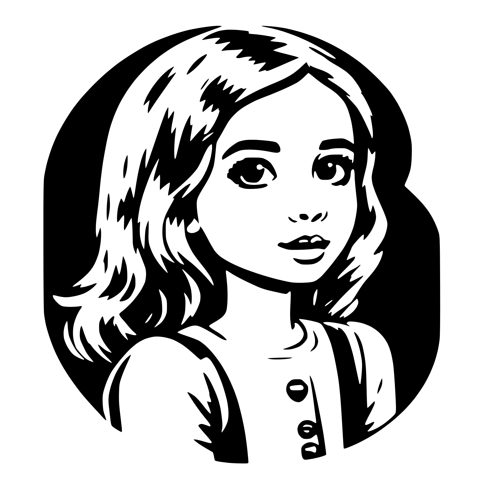 AI-generated SVG of a cute girl