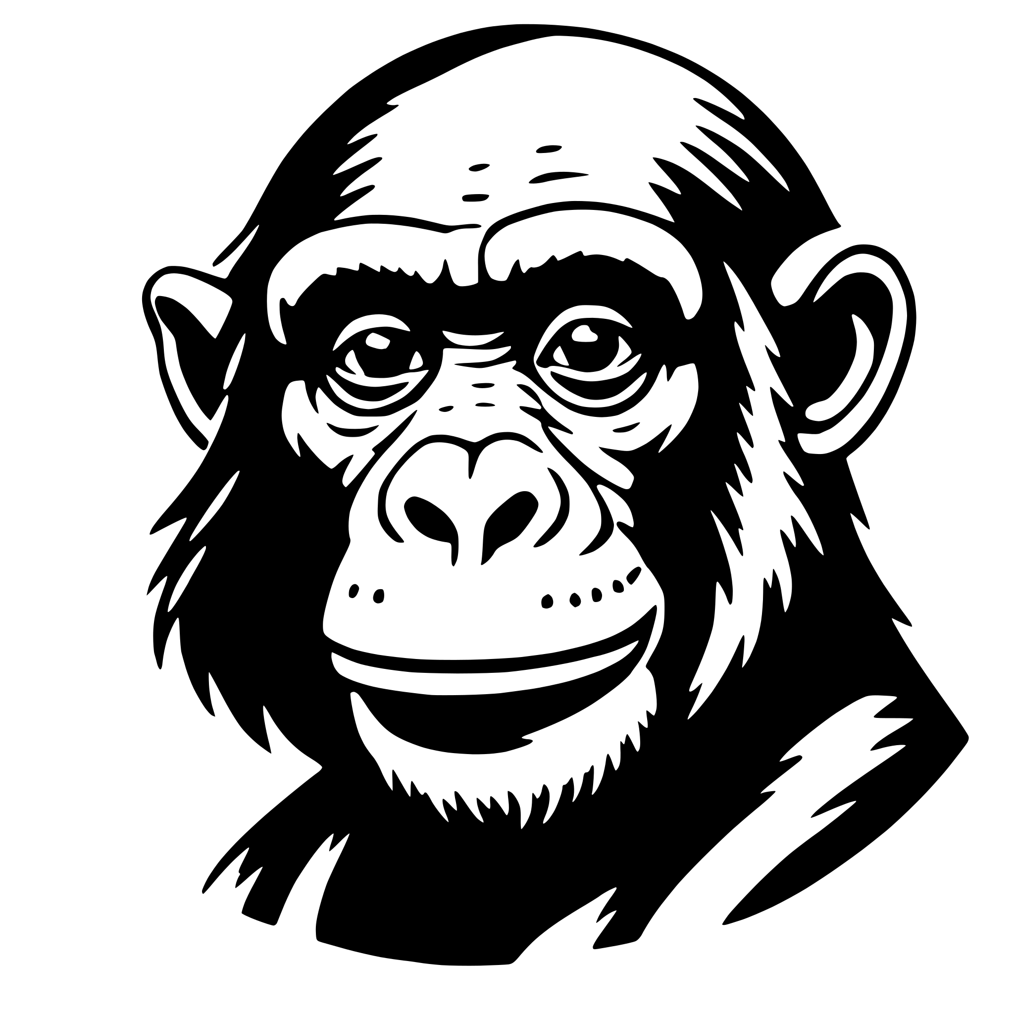AI-generated SVG of a chimpanzee