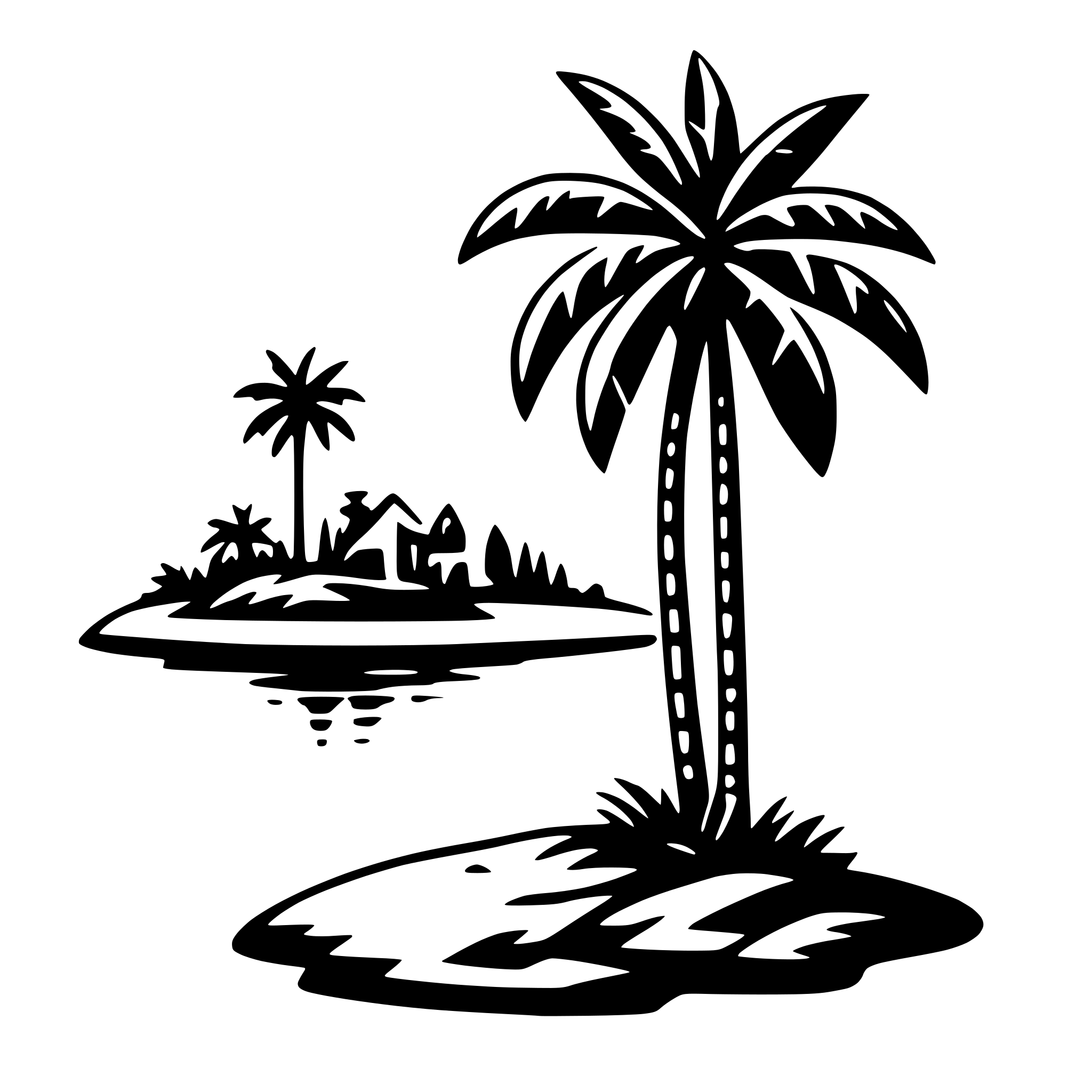 AI-generated SVG of 'island with palm'