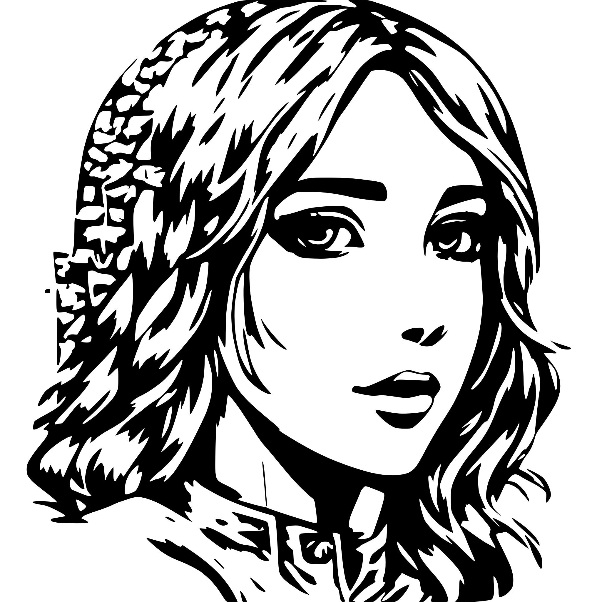 AI-generated SVG of 'anime girl print'