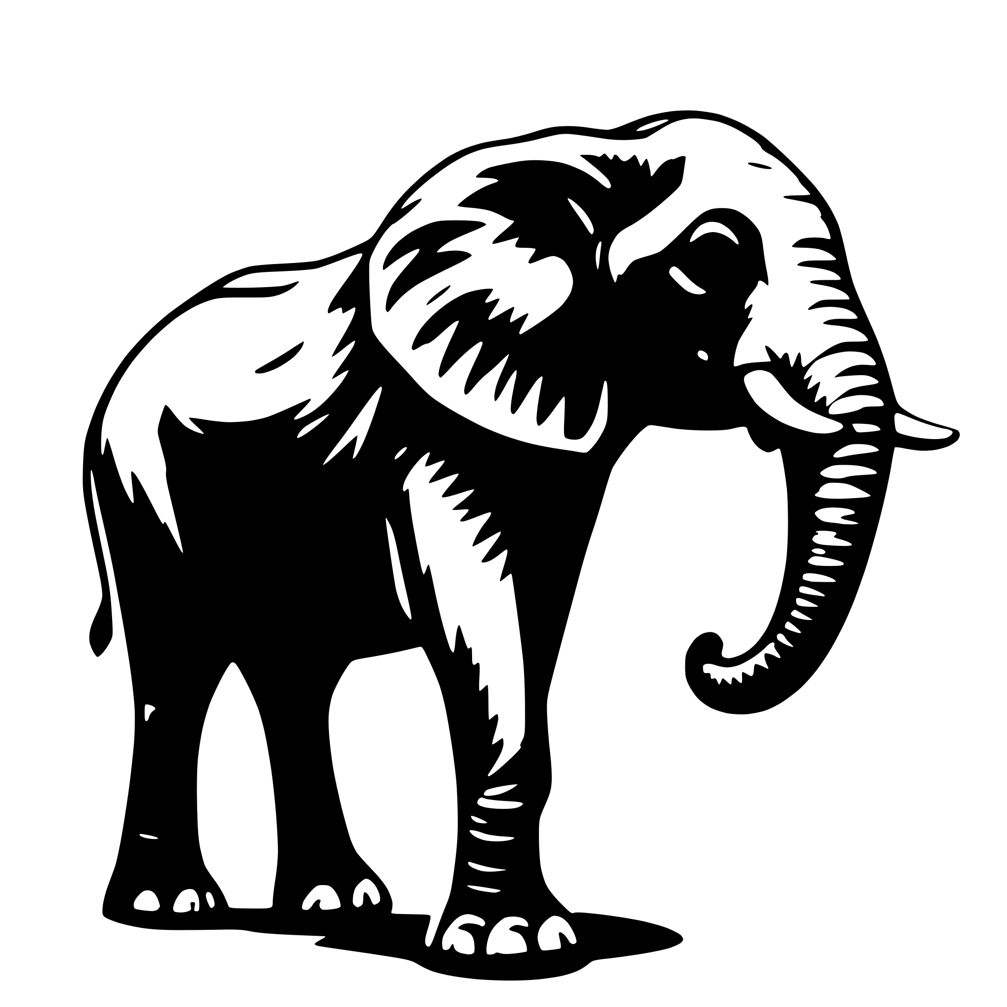 AI-generated SVG of a an elephant
