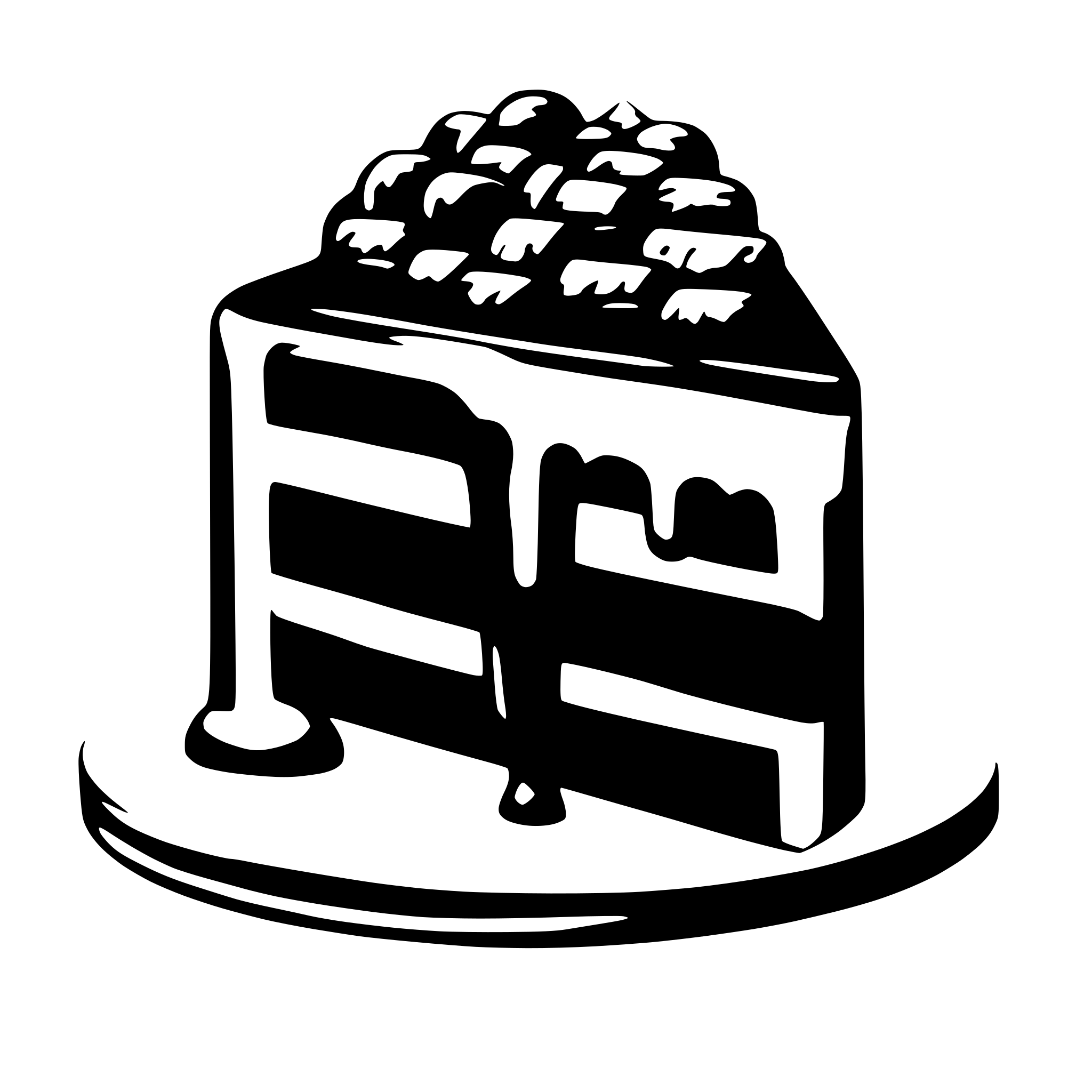 AI-generated SVG of a rubber hose slice of cake character