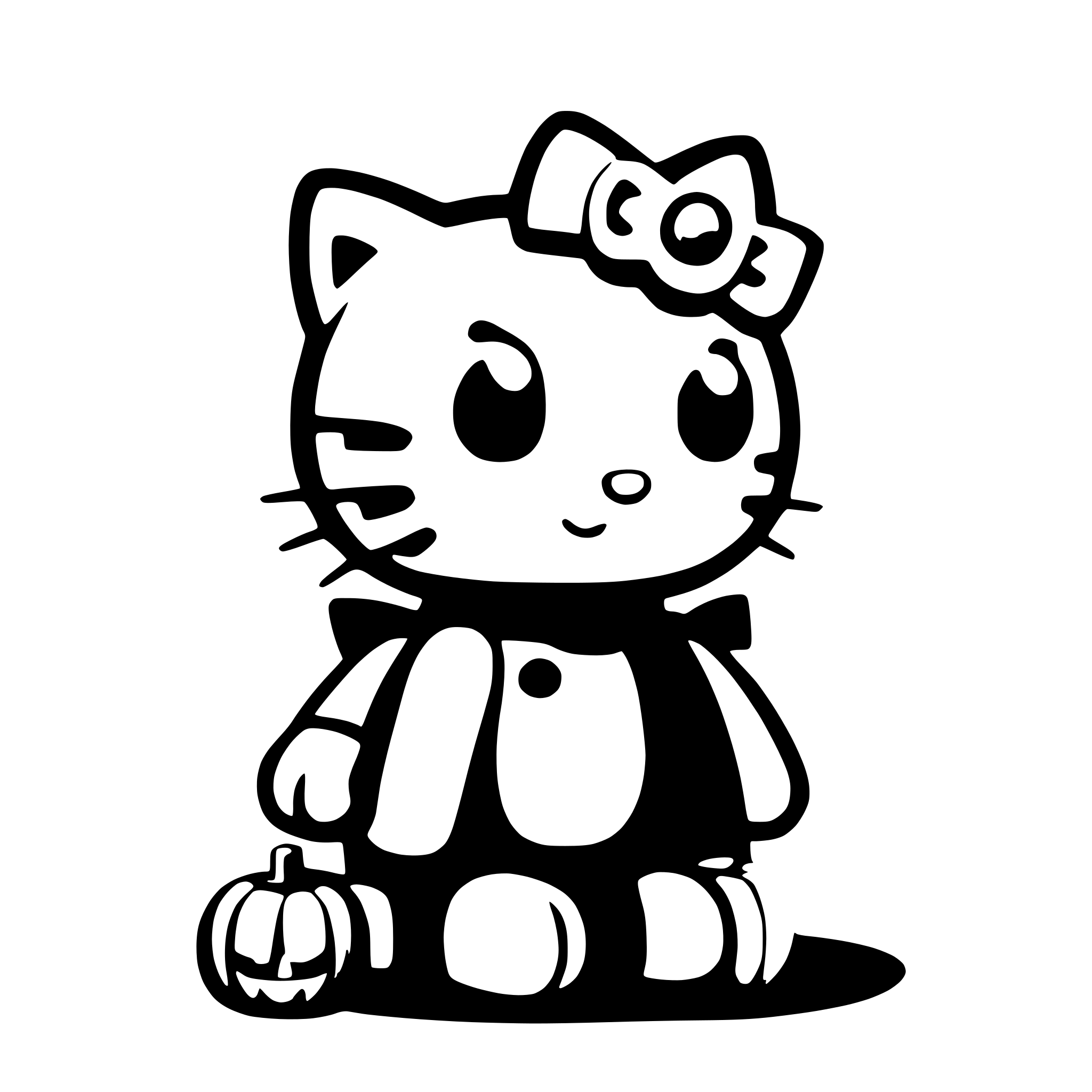 AI-generated SVG of a hello kitty halloween