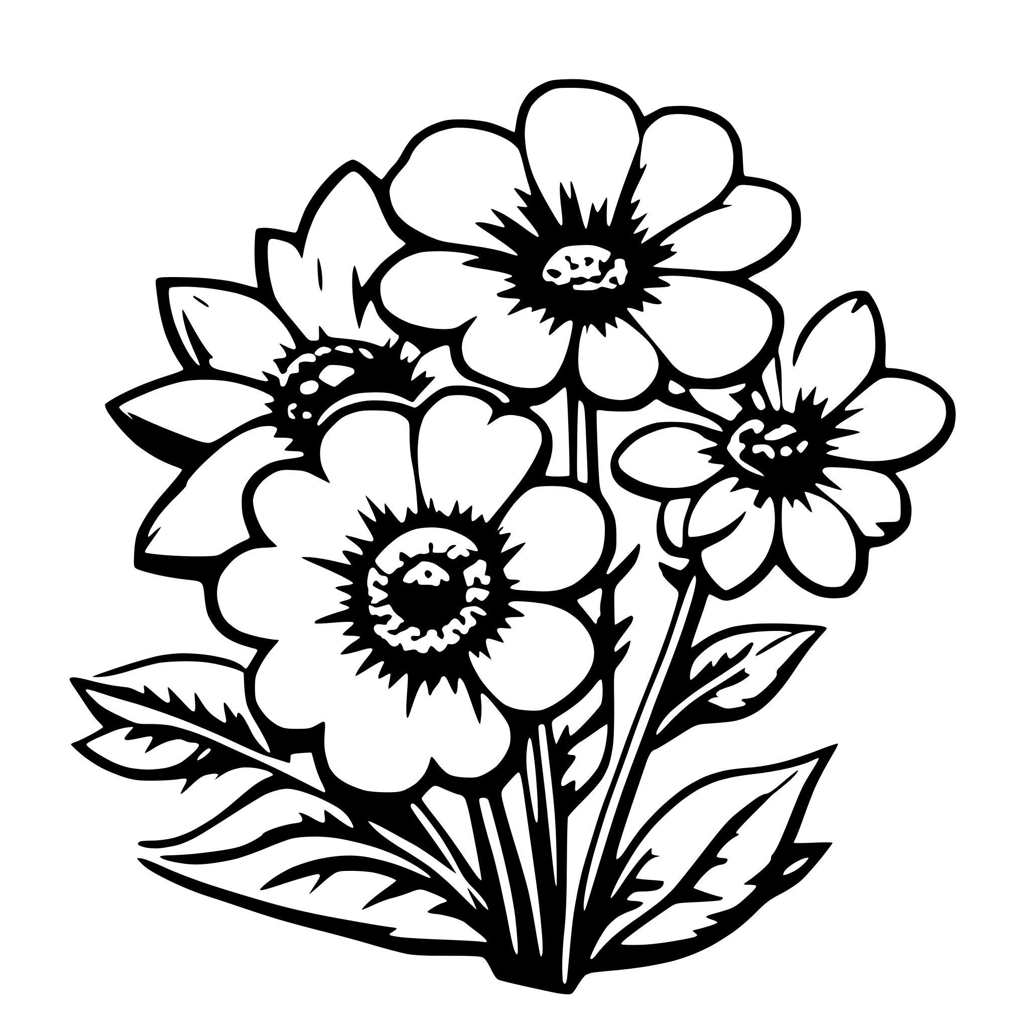 AI-generated SVG of a 10 type of any flower