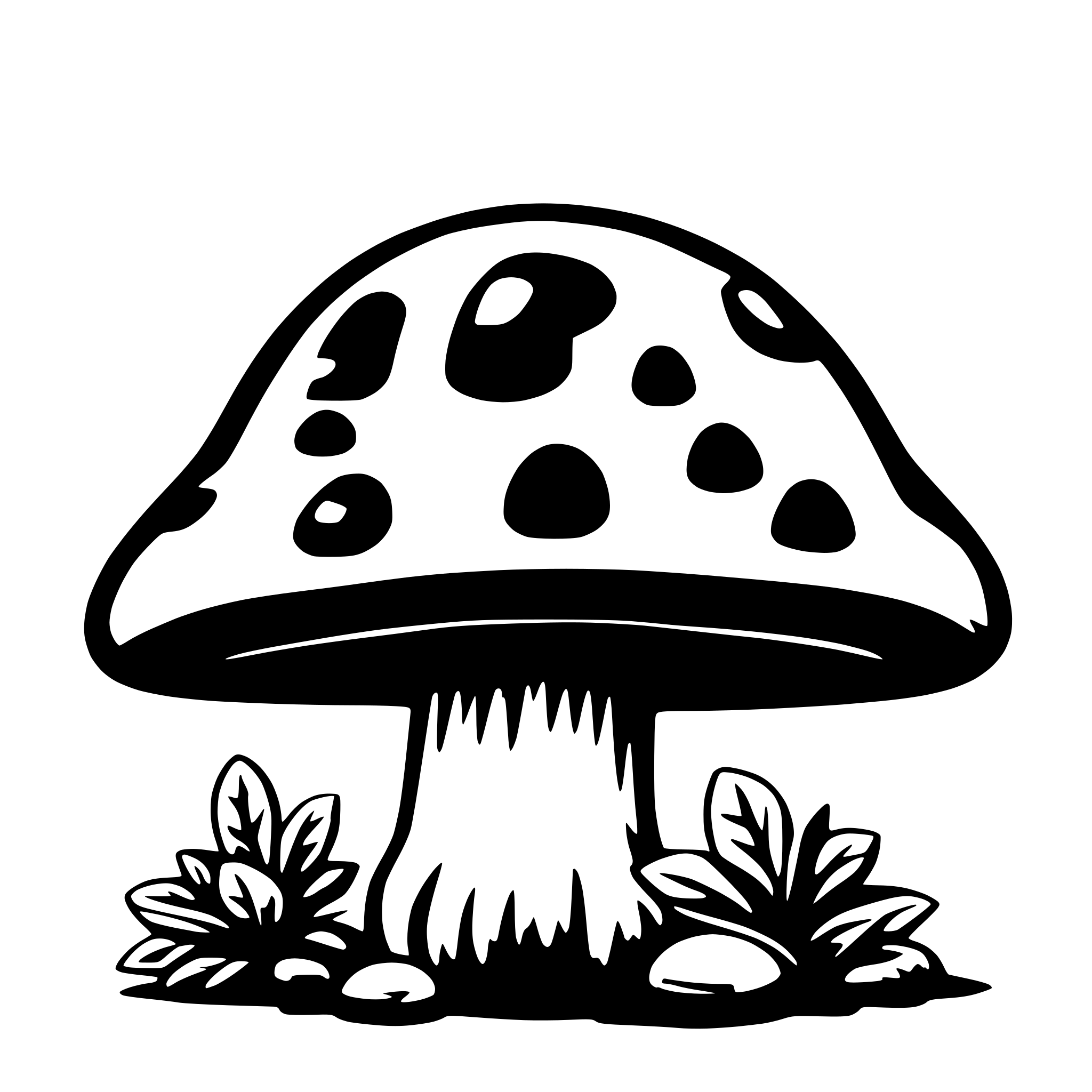 AI-generated SVG of 'stoner smurf on magic mushroom'