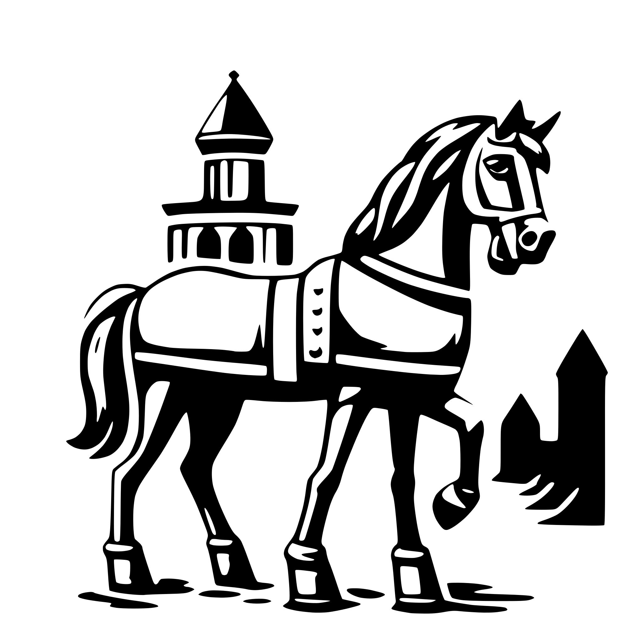 AI-generated SVG of a trojan horse as an very minimal icon