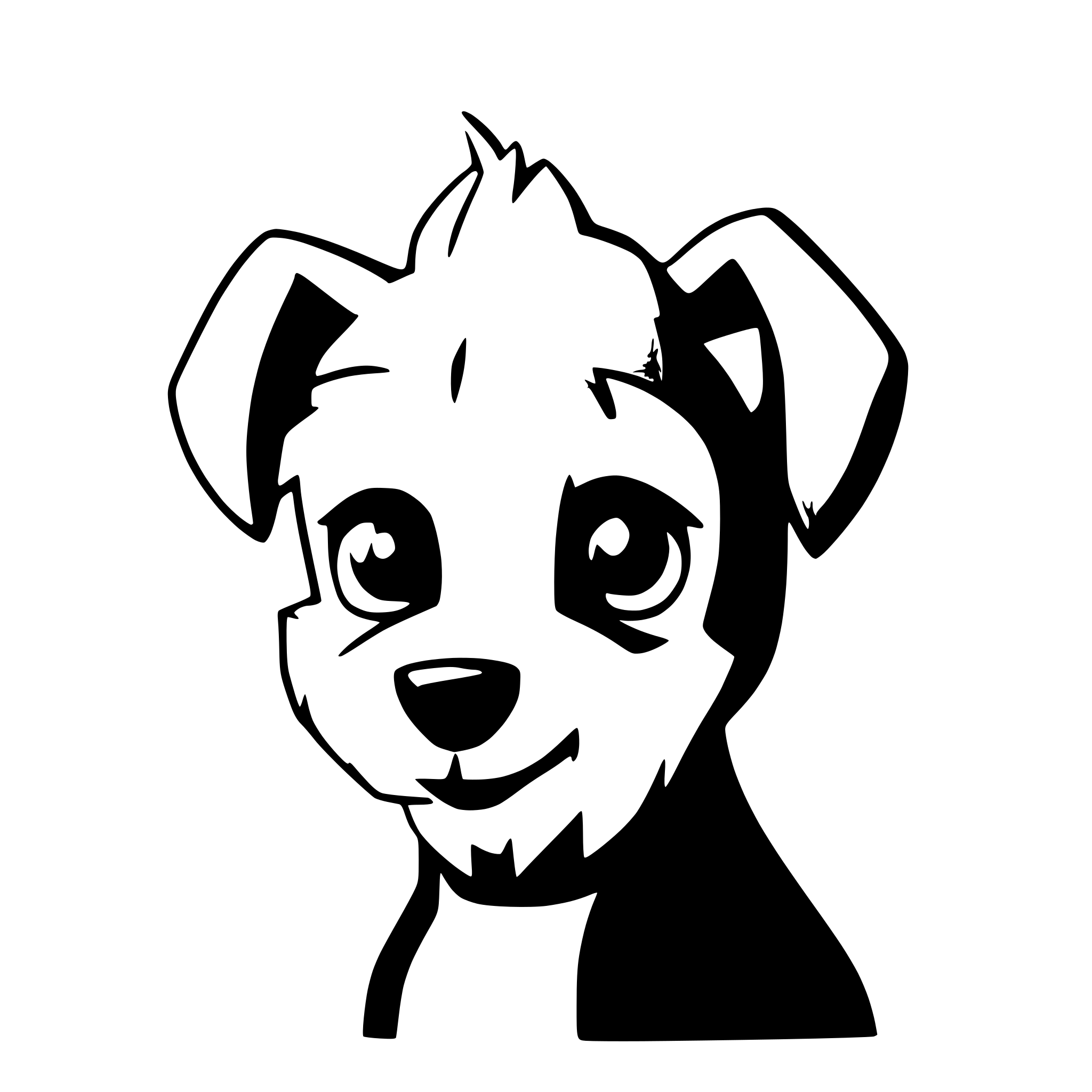 AI-generated SVG of 'cute schnauzer head'