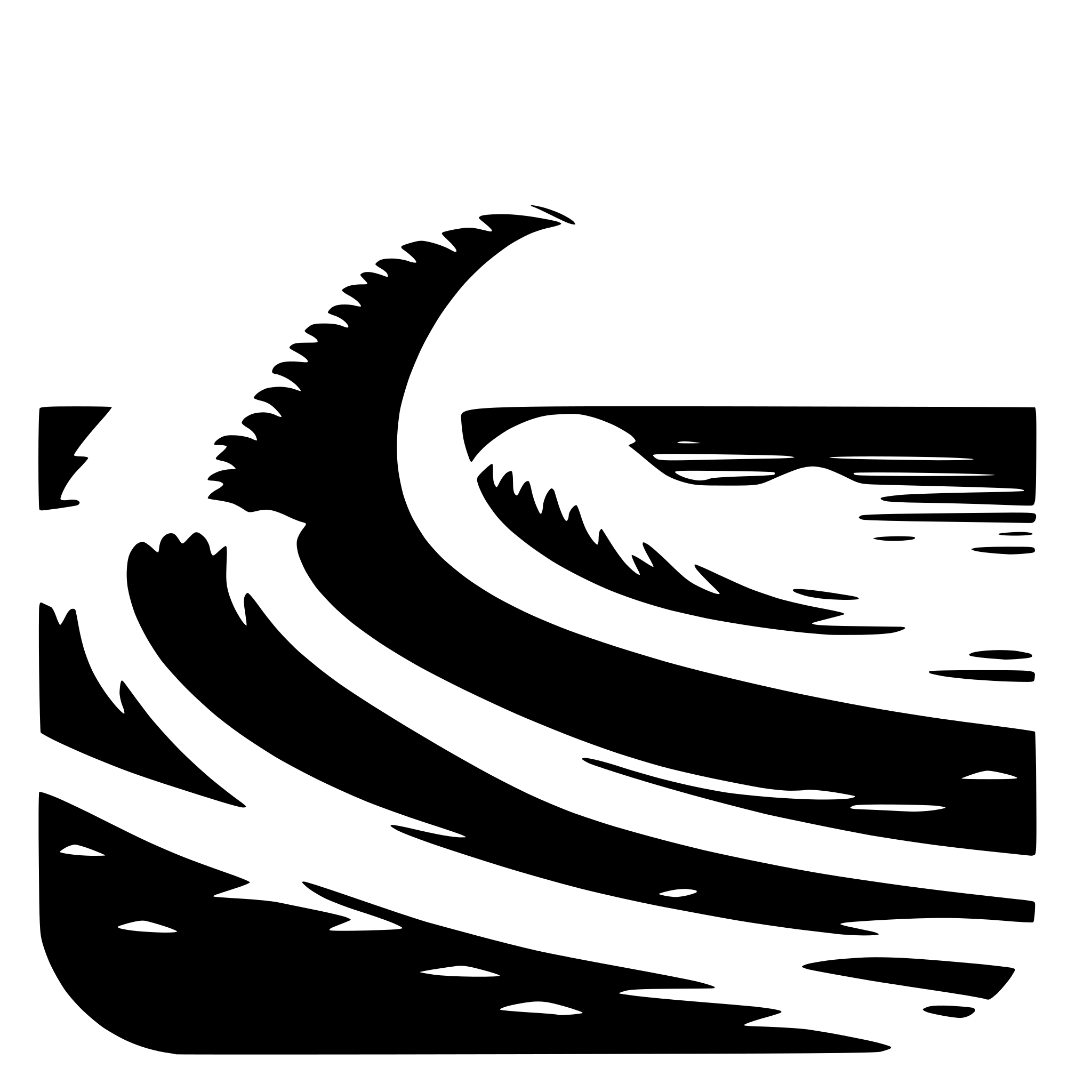 The SVG depicts a stylized graphic of a wave. The wave is composed of a series of curved lines that represent the crest and trough of the wave, with the crest being the highest point and the trough being the lowest point. The wave is set against a background that suggests the ocean, with a few lines that could represent ripples or smaller waves. The overall design is simple and abstract, using only black and white colors. The wave appears to be in motion, with the crest curling over as if it's breaking or about to break. The SVG does not contain any text or additional objects. The interaction between the lines is dynamic, with the wave's form suggesting a sense of movement and energy. 