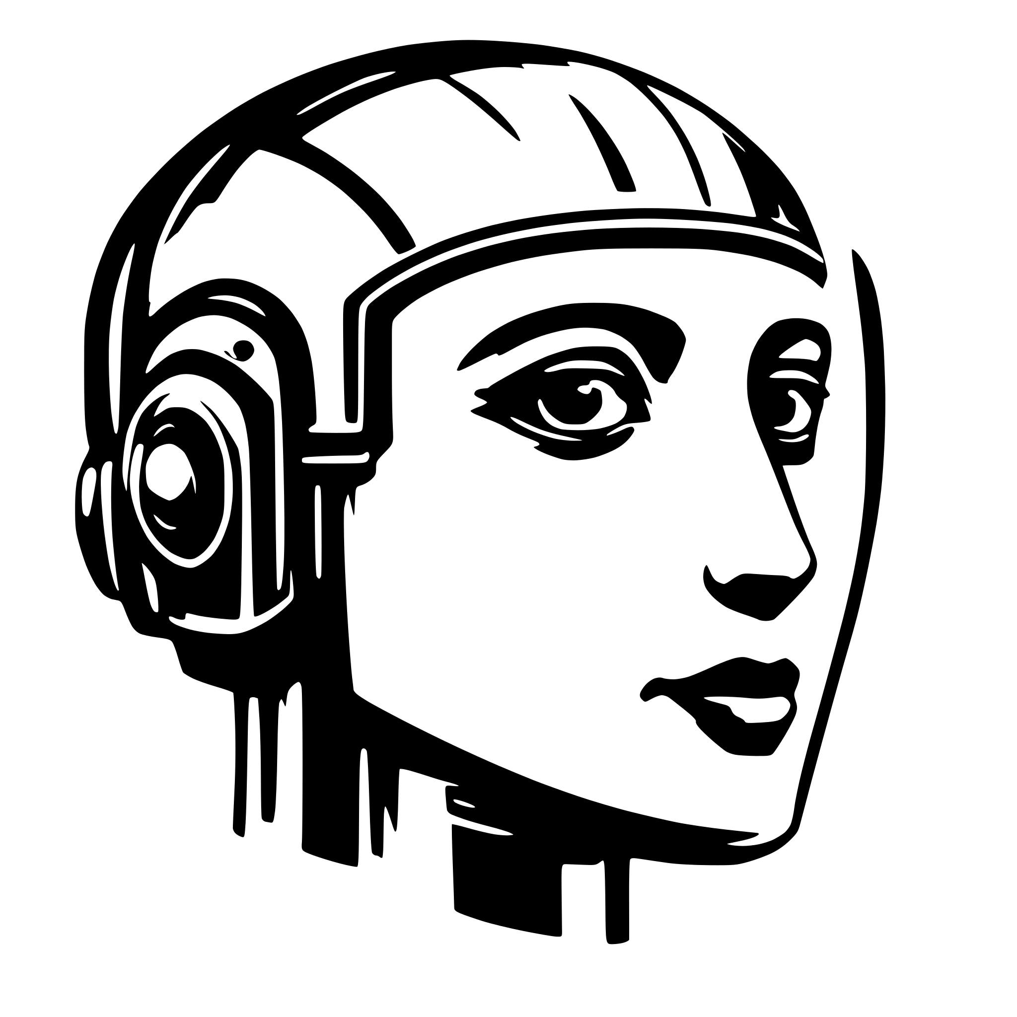 AI-generated SVG of 'futuristic robotic AI head'