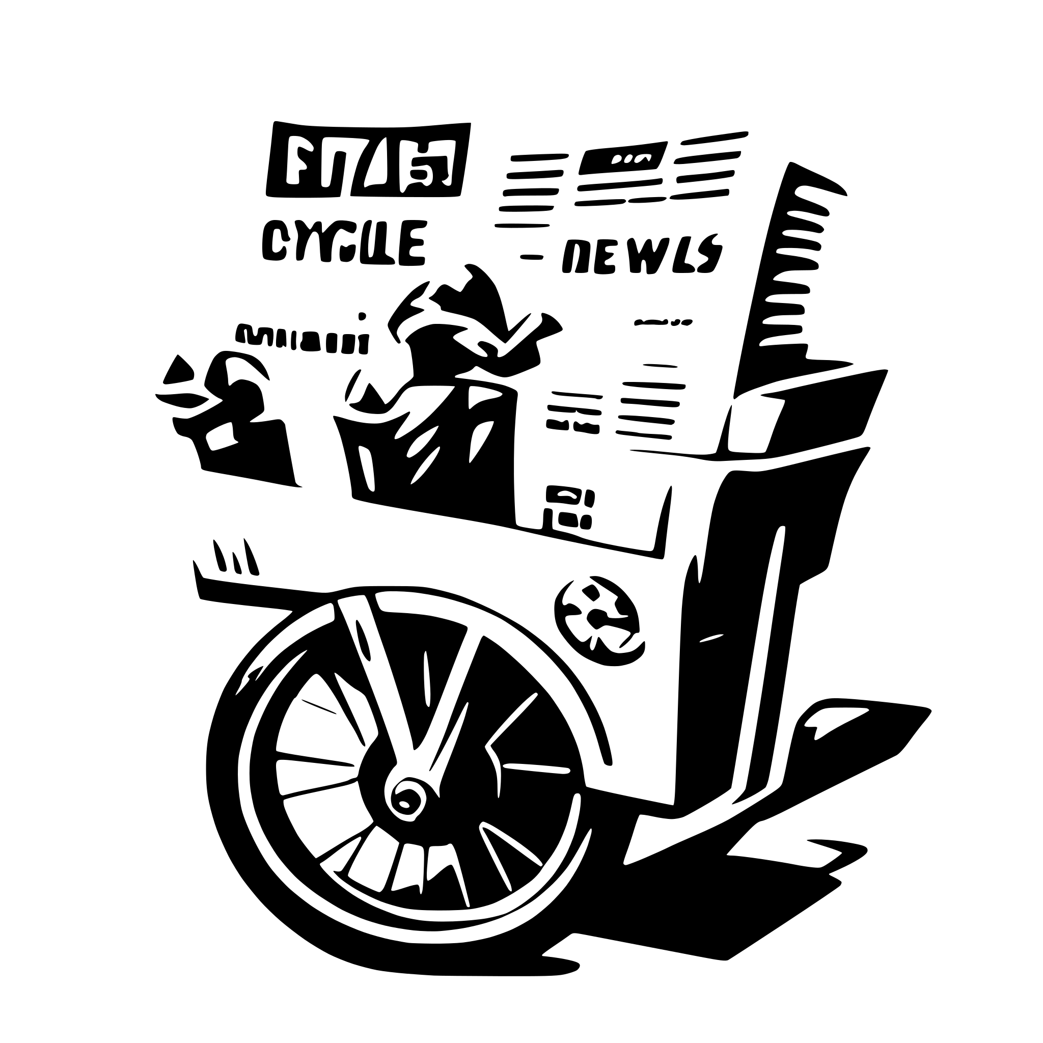 AI-generated SVG of a Newspaper in a cycle