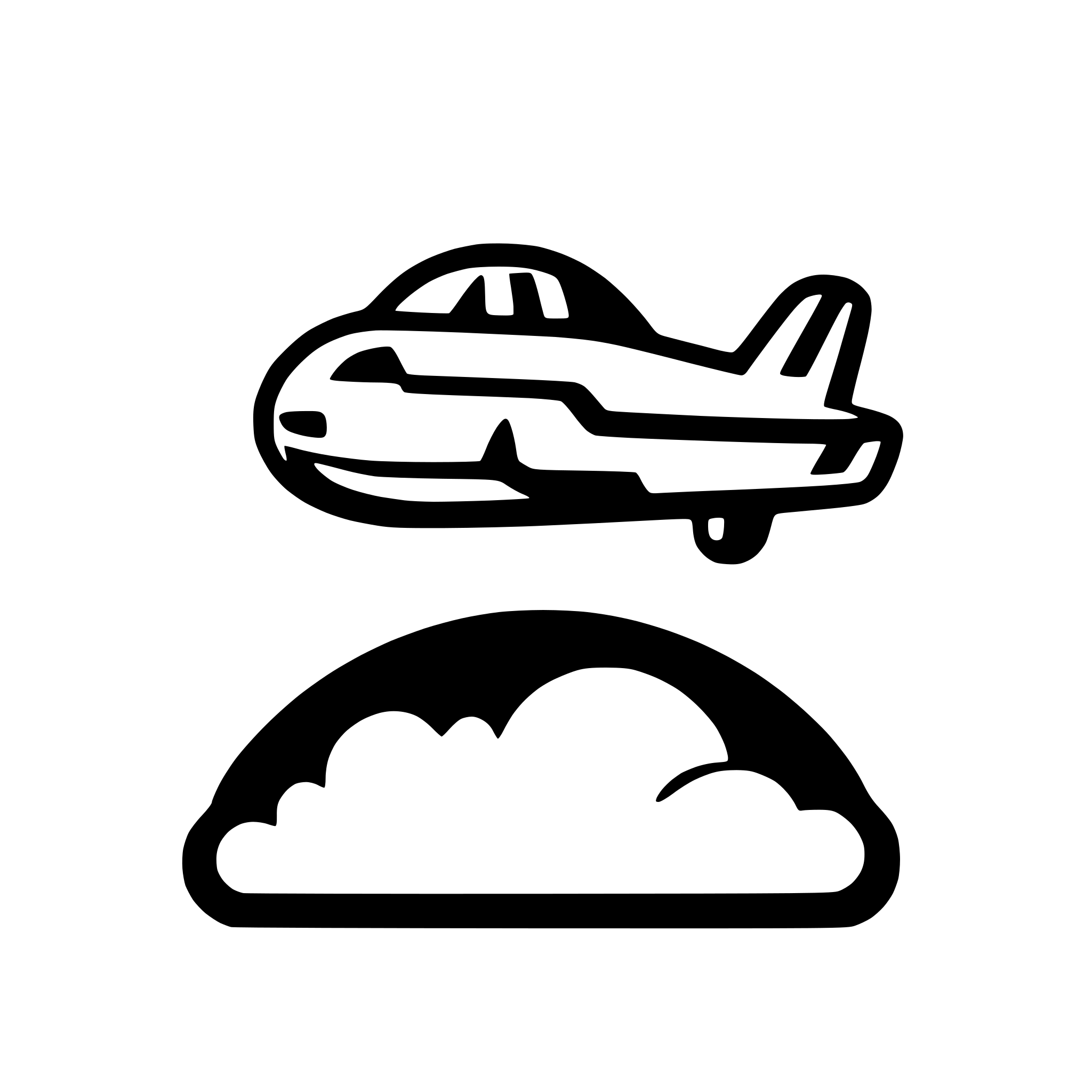 AI-generated SVG of a airplane flying through clouds
