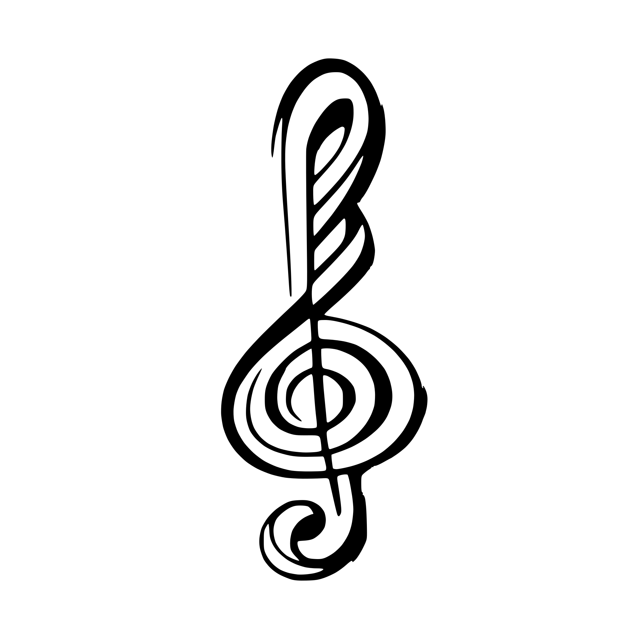 AI-generated SVG of a a music clef minimalistic black-white