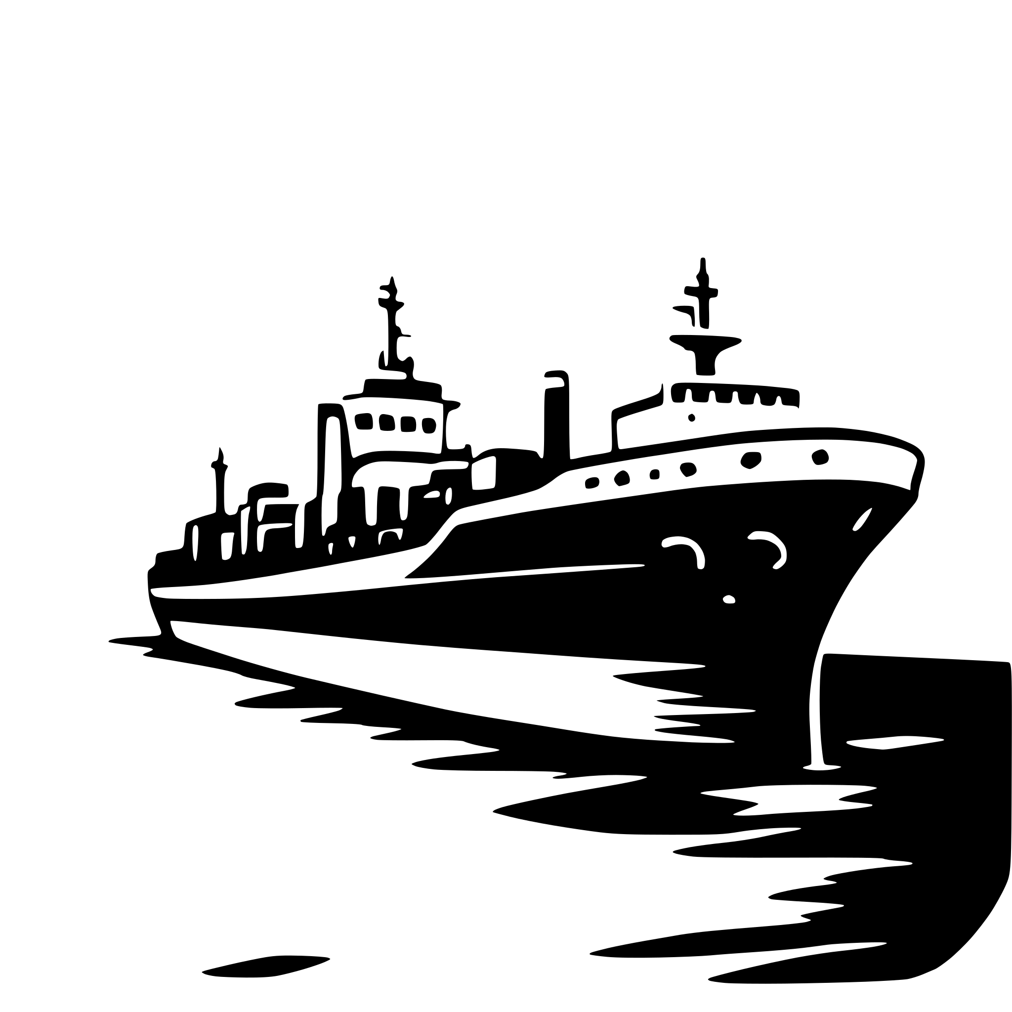 AI-generated SVG of a containership in harbor